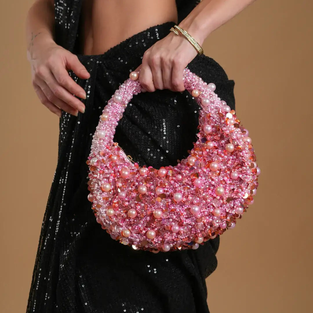 Twilight Golden Suede Embellished Hobo Bag