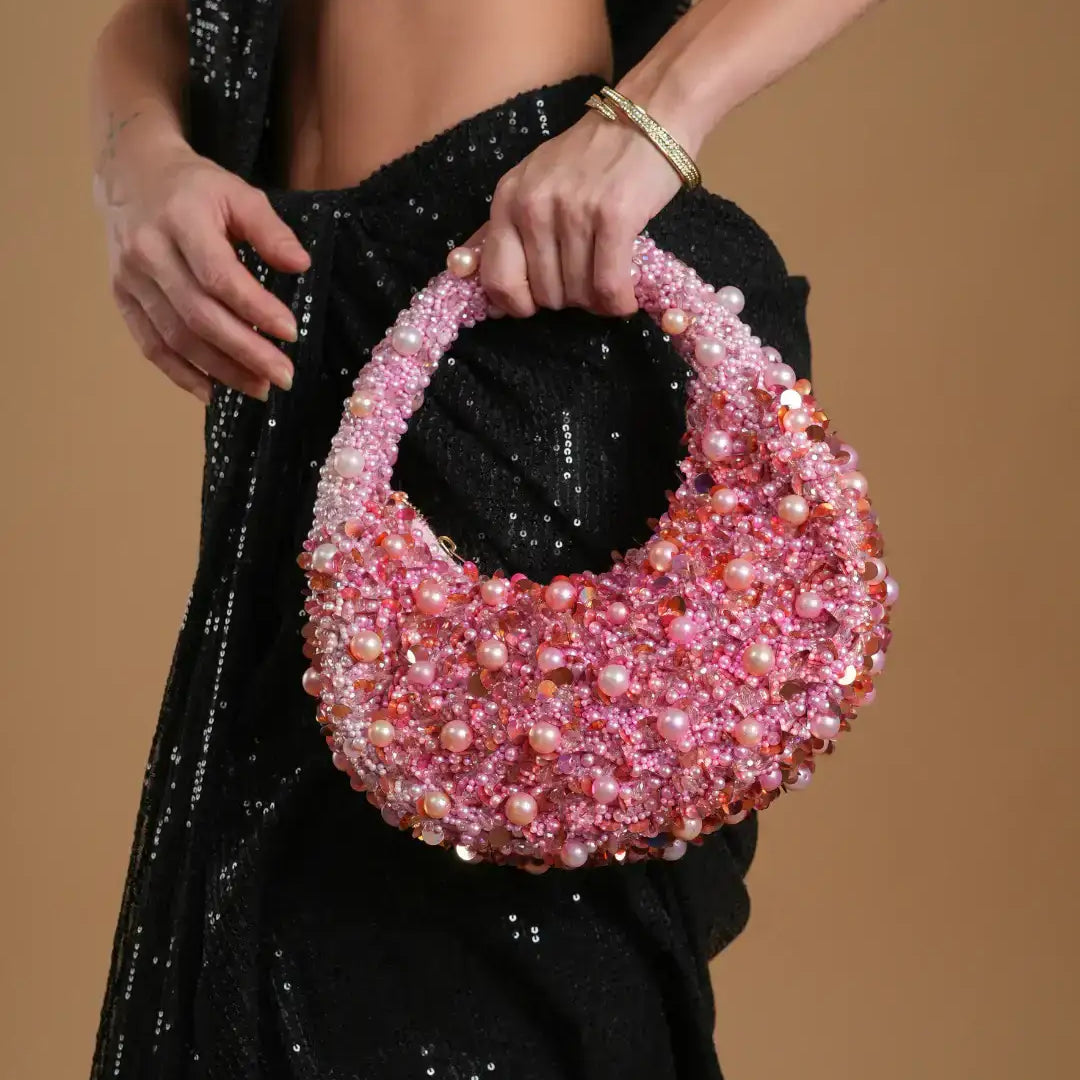 Twilight Golden Suede Embellished Hobo Bag