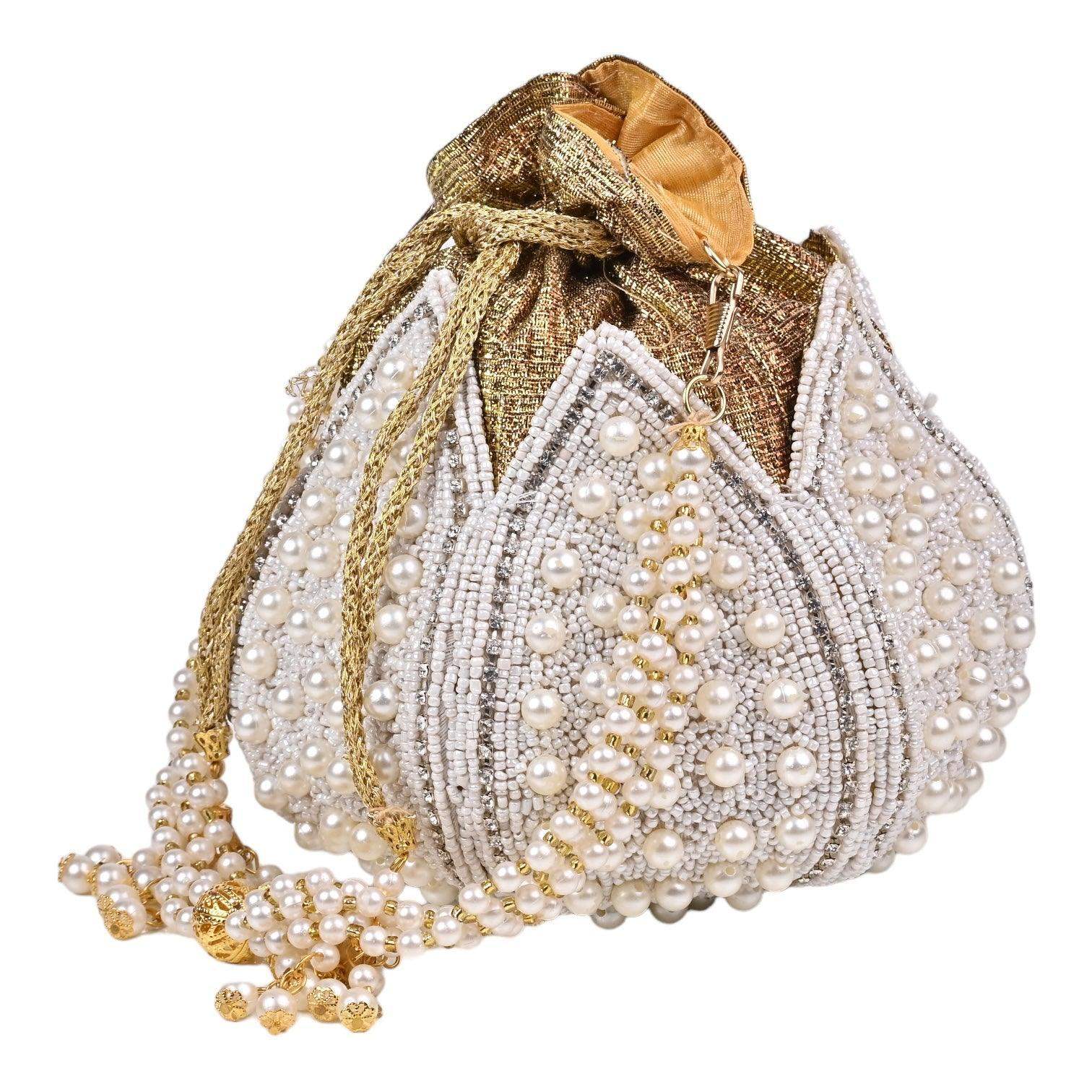 Diya Embroidered Mini Lotus Potli - SUGARCRUSH