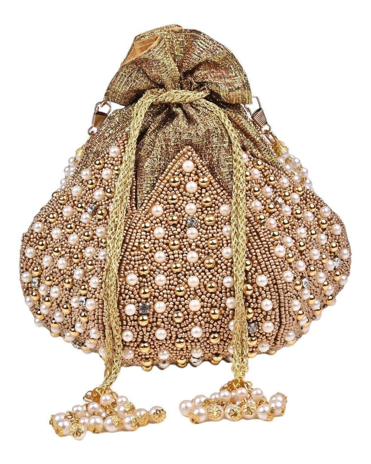 Diya Embroidered Mini Lotus Potli - SUGARCRUSH