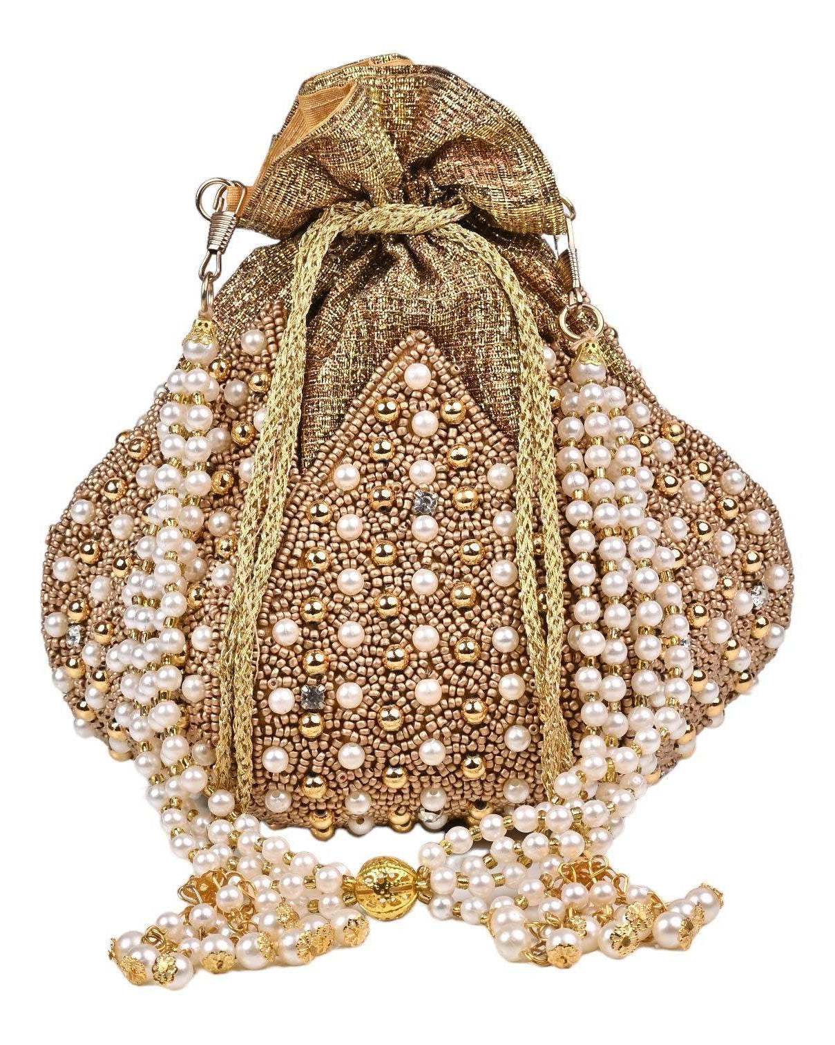 Diya Embroidered Mini Lotus Potli - SUGARCRUSH