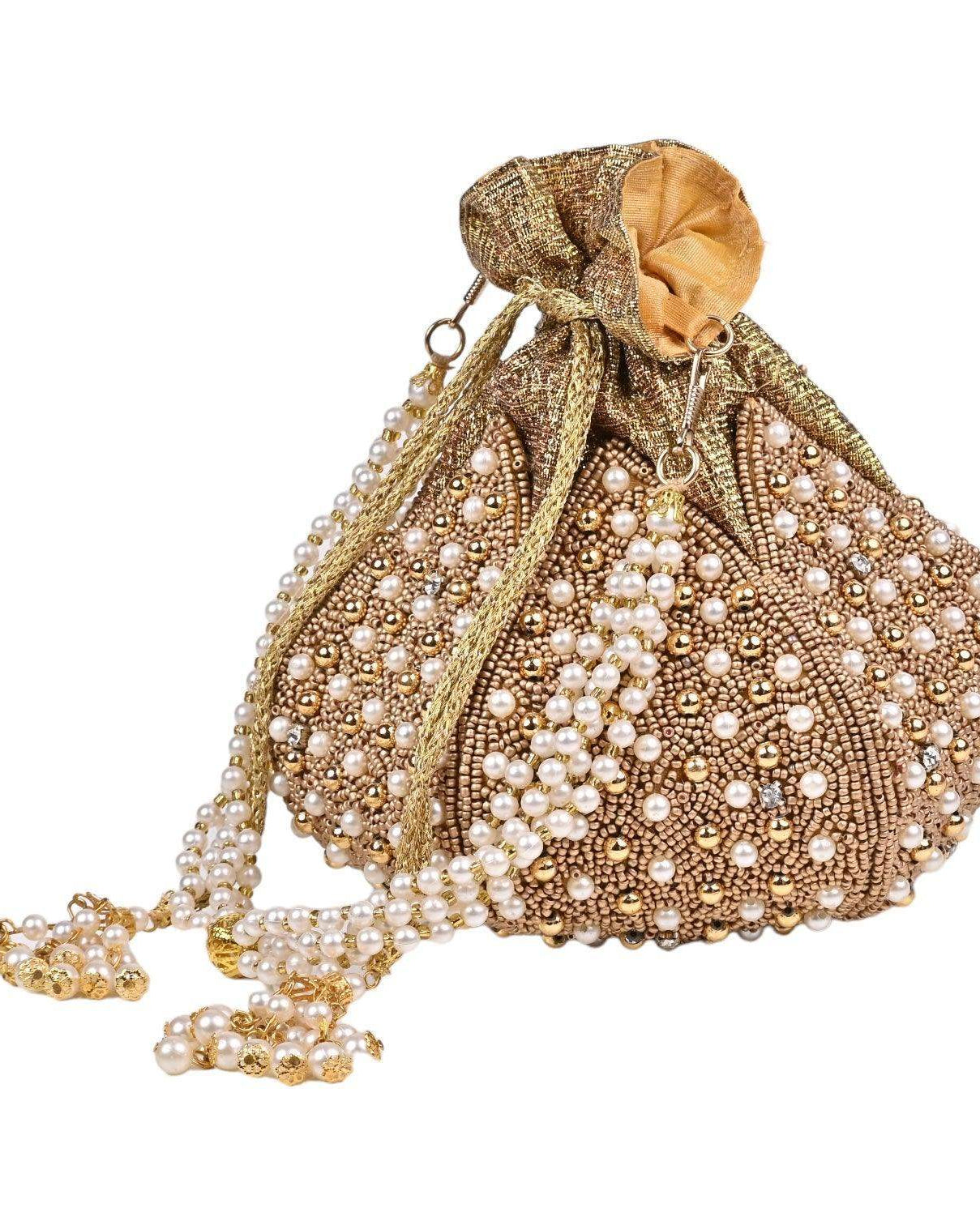 Diya Embroidered Mini Lotus Potli - SUGARCRUSH