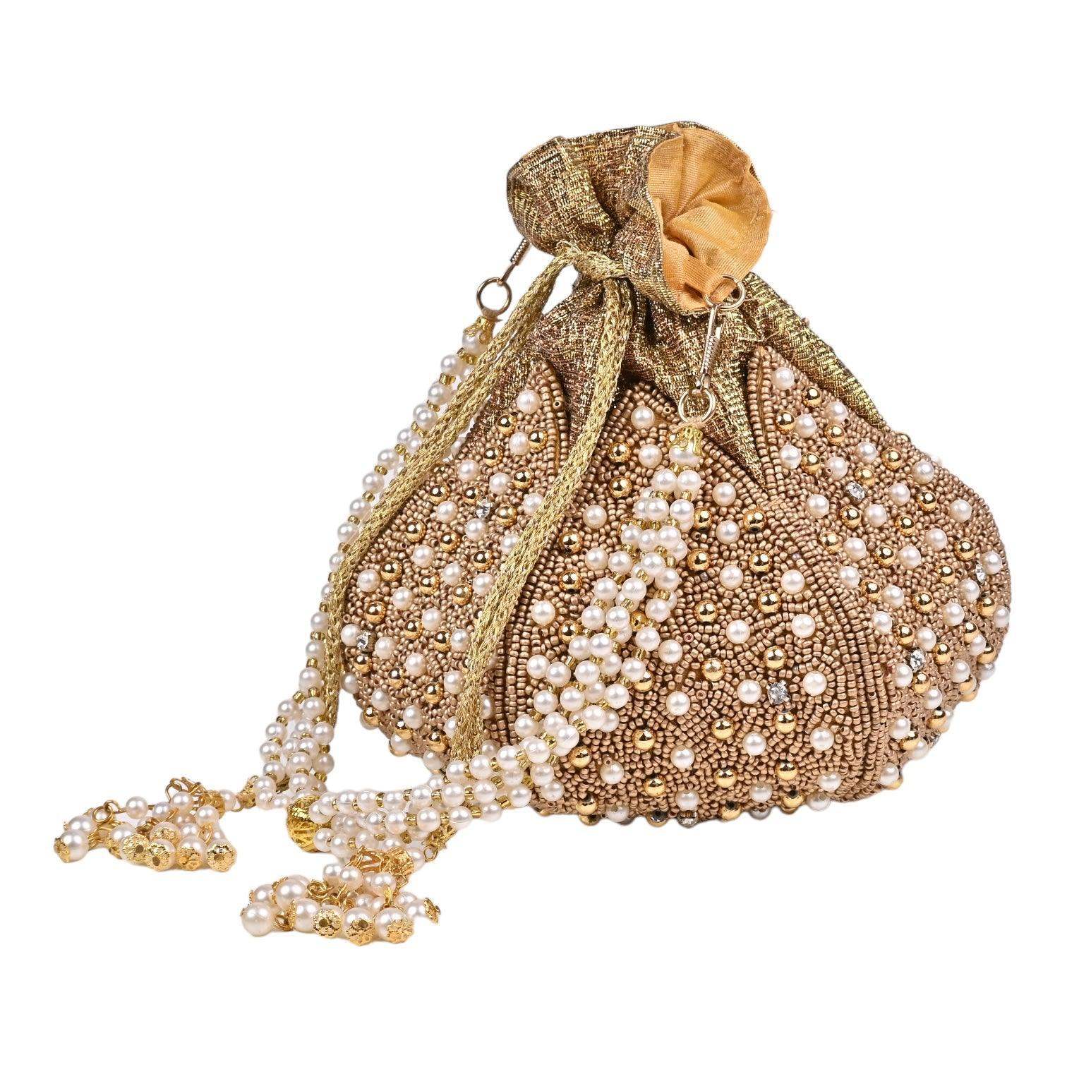 Diya Embroidered Mini Lotus Potli - SUGARCRUSH