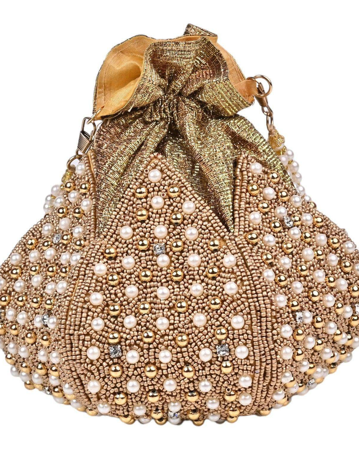 Diya Embroidered Mini Lotus Potli - SUGARCRUSH