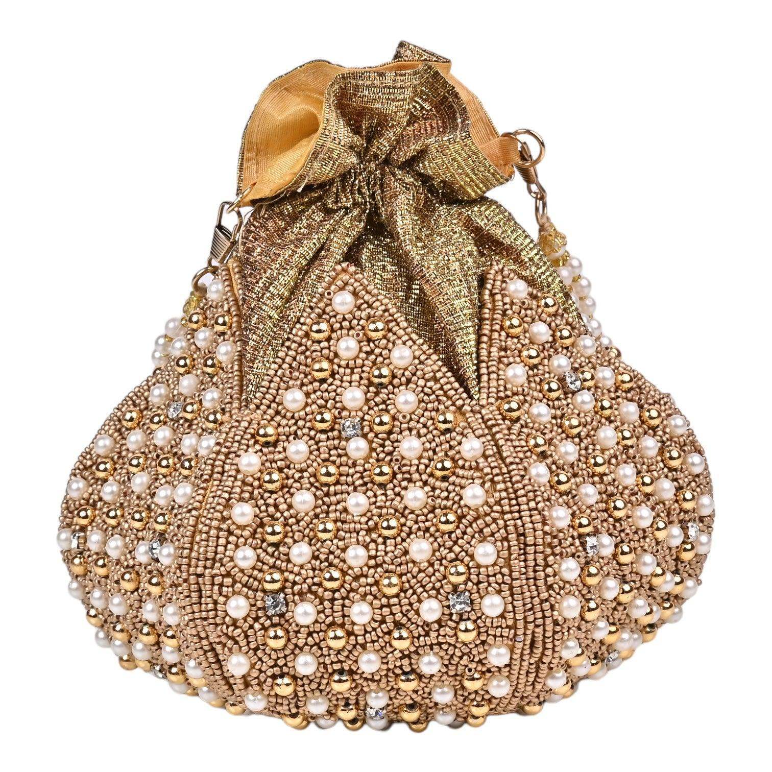 Diya Embroidered Mini Lotus Potli - SUGARCRUSH