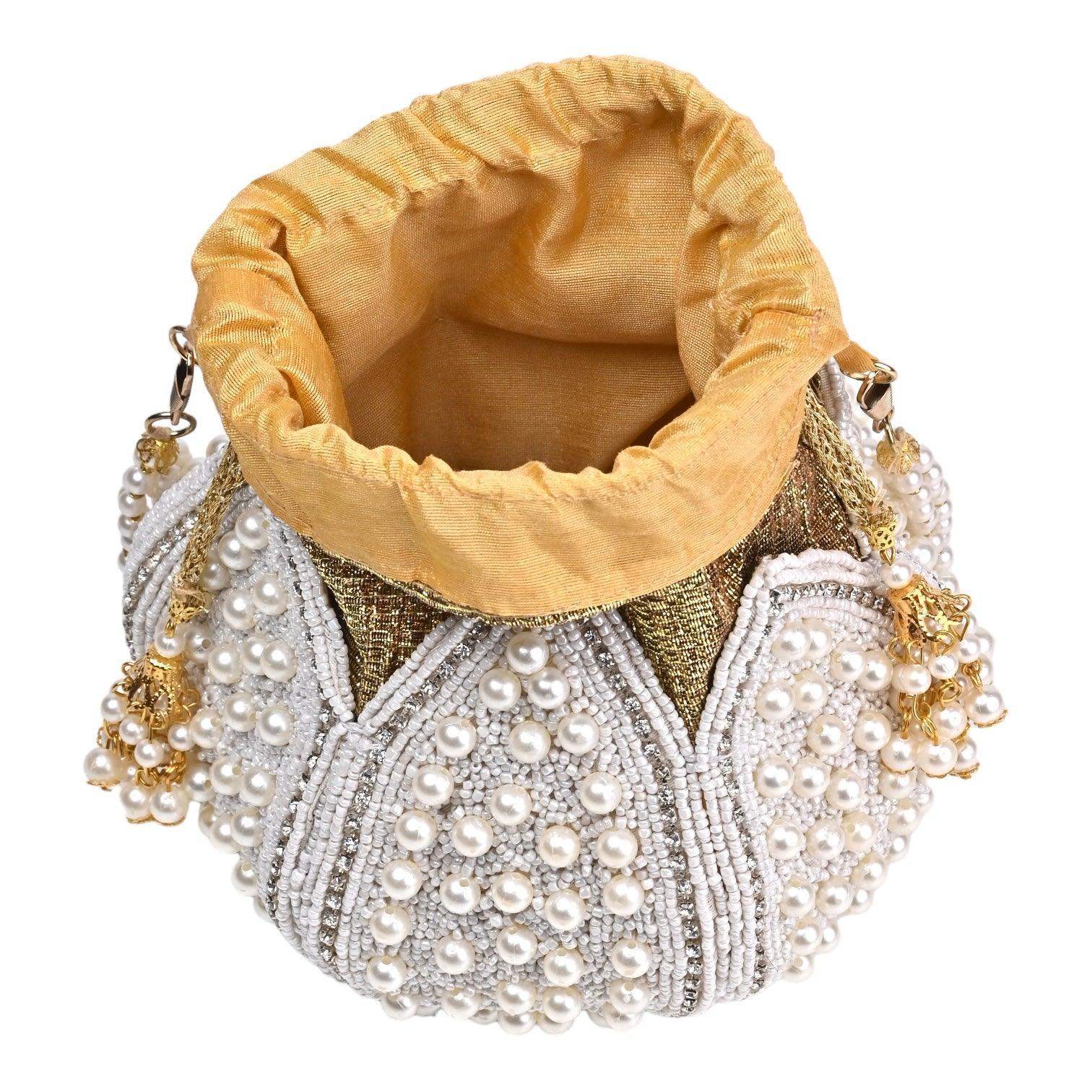 Diya Embroidered Mini Lotus Potli - SUGARCRUSH