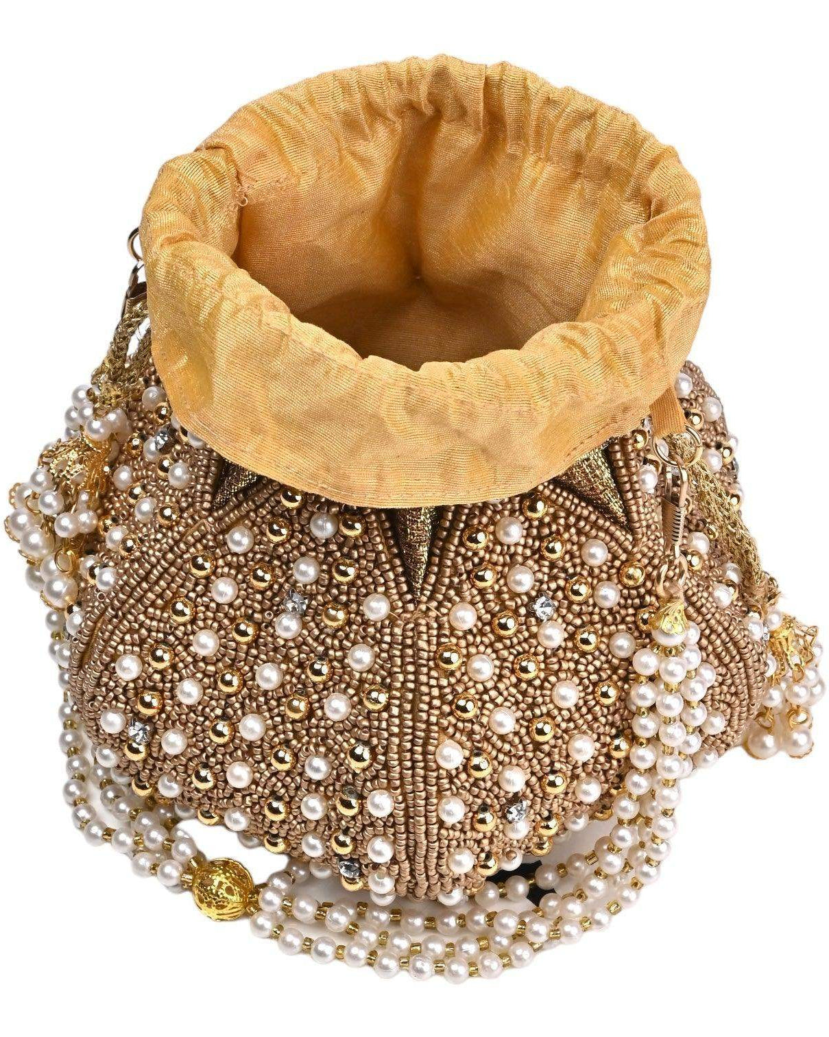 Diya Embroidered Mini Lotus Potli - SUGARCRUSH