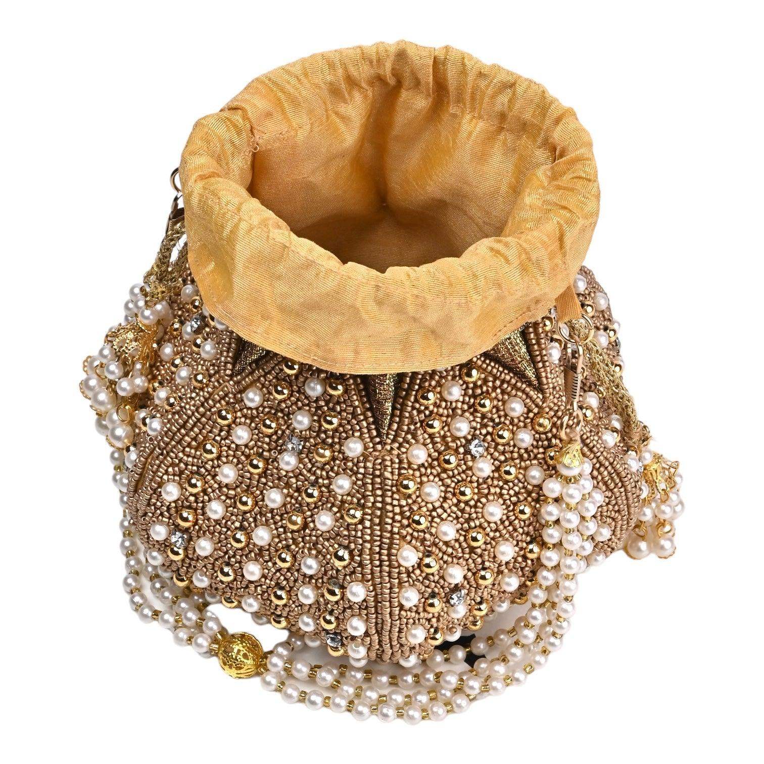 Diya Embroidered Mini Lotus Potli - SUGARCRUSH