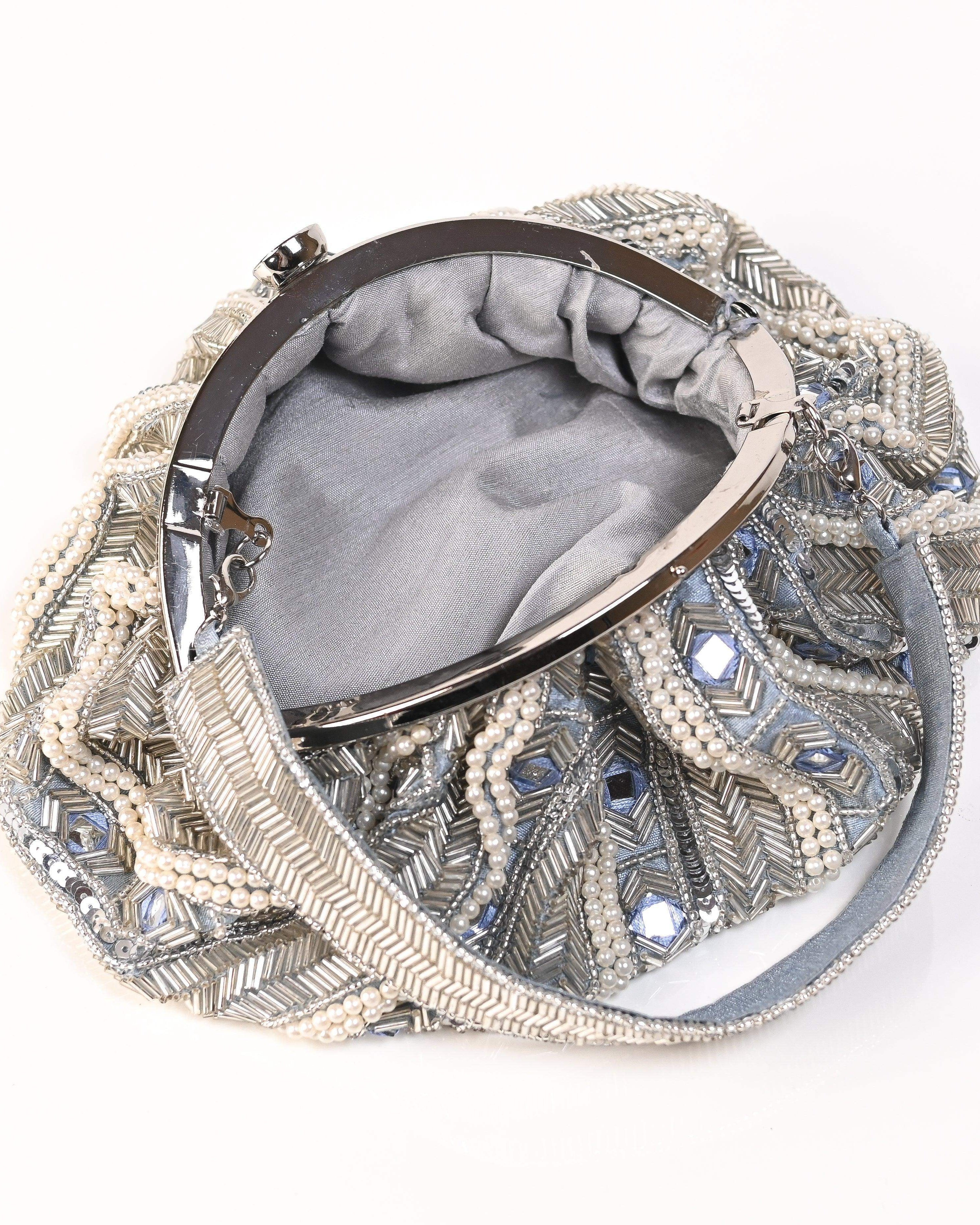 Sugarcrush Silver Soft Pouch with Handle - SUGARCRUSH
