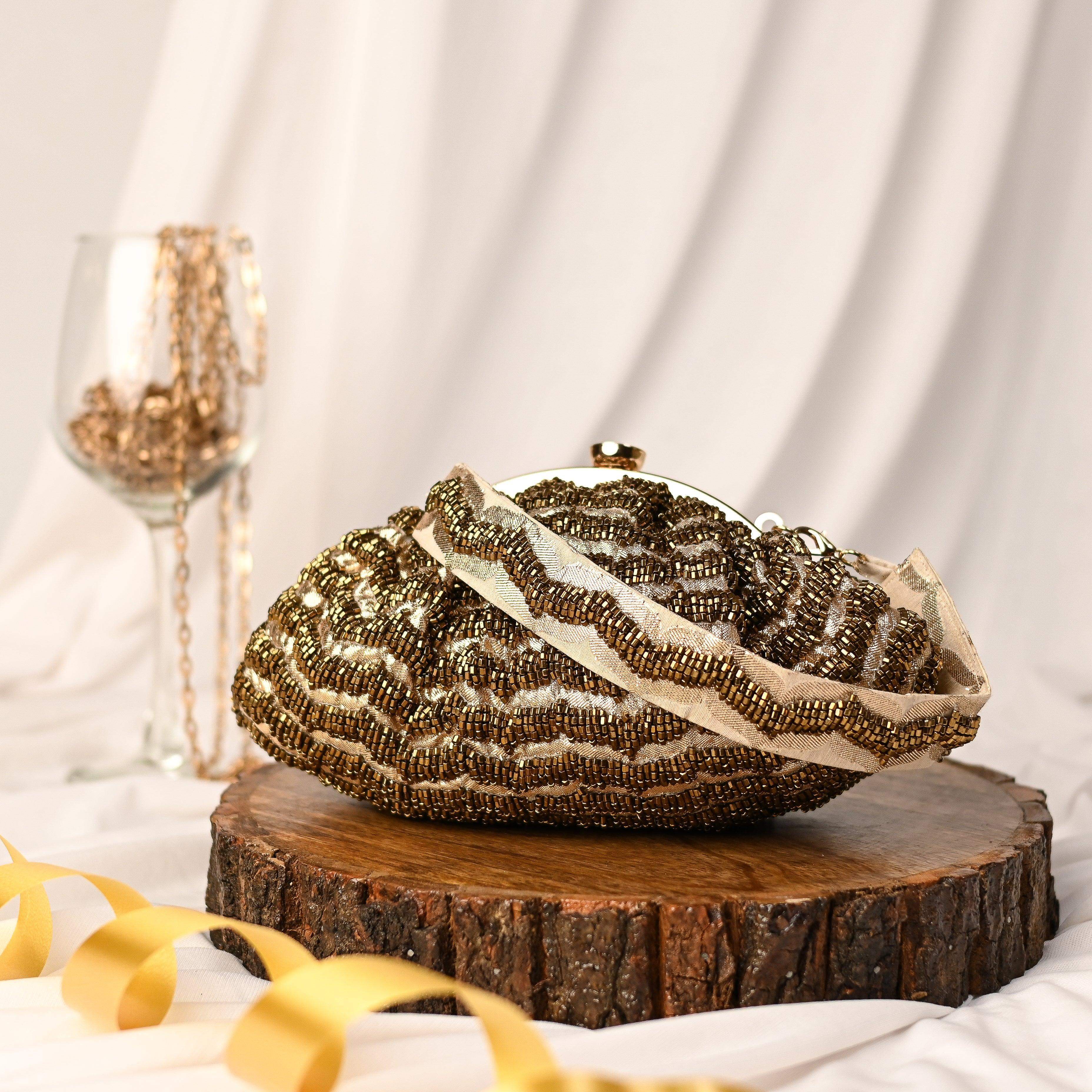 Sugarcrush Golden Soft Pouch with Handle - SUGARCRUSH