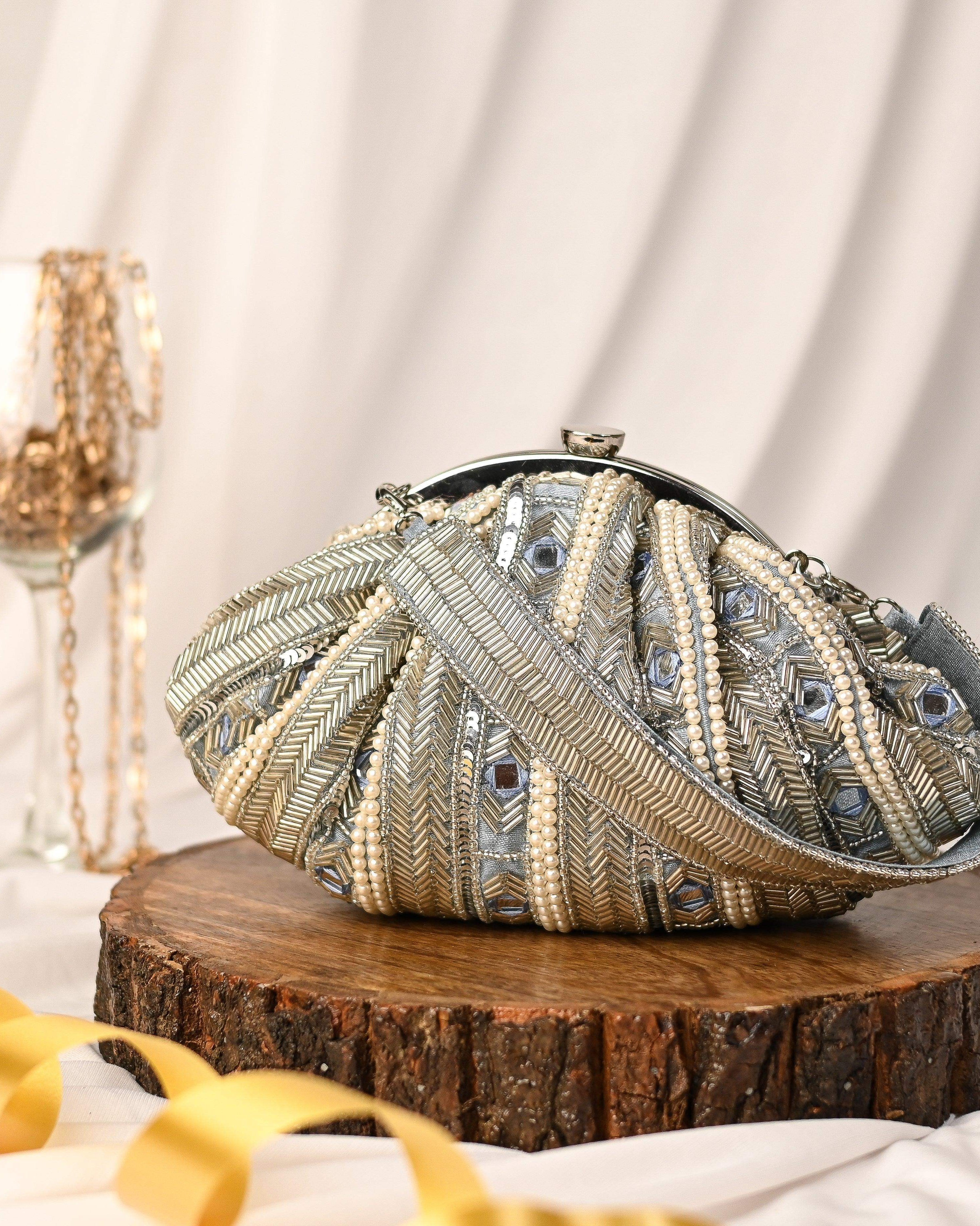 Sugarcrush Silver Soft Pouch with Handle - SUGARCRUSH