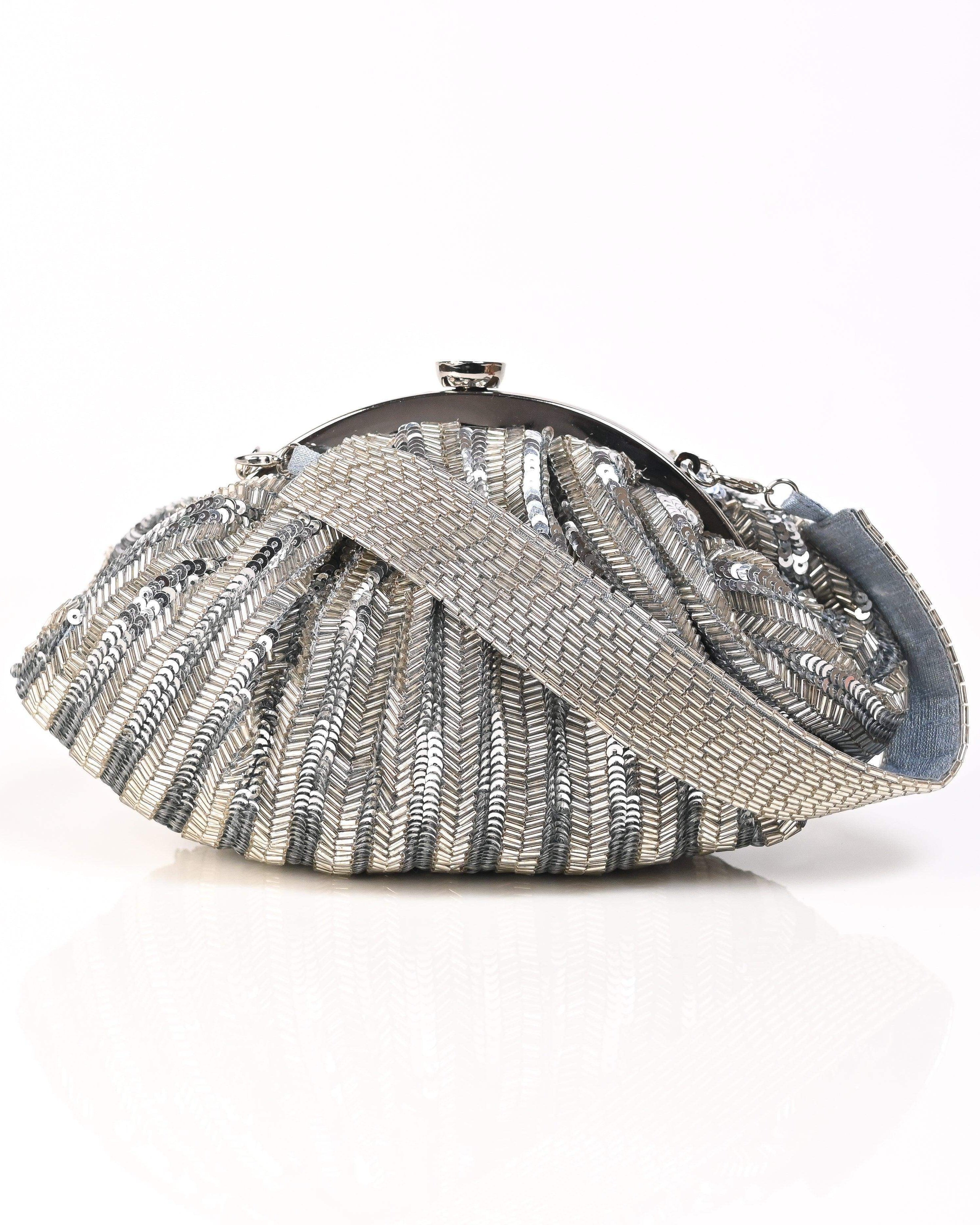 sugarcrush Lustrous Silver Soft Pouch with Handle - SUGARCRUSH