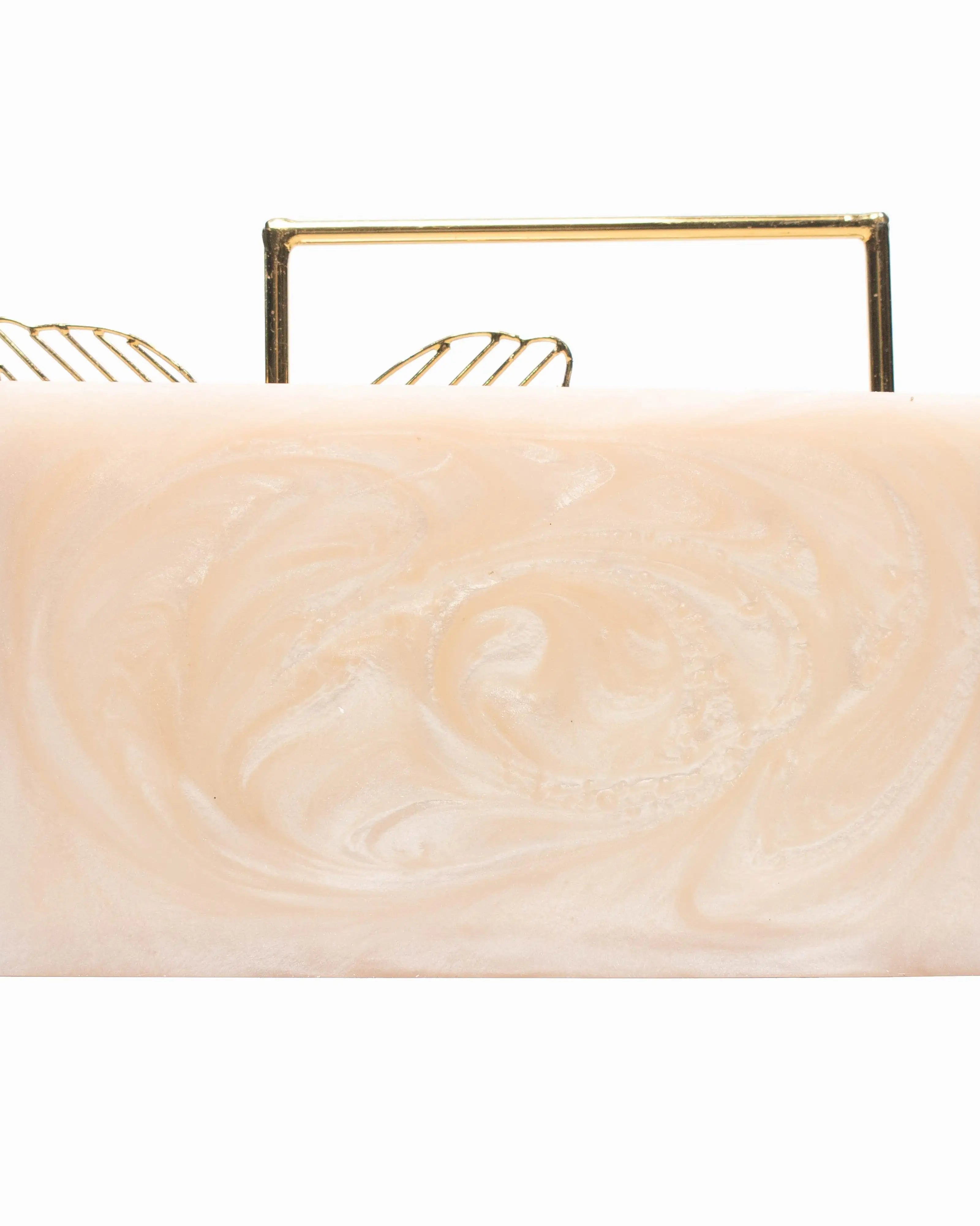 Sugarcrush beige luxury Bridal embellished clutch with handle - SUGARCRUSH