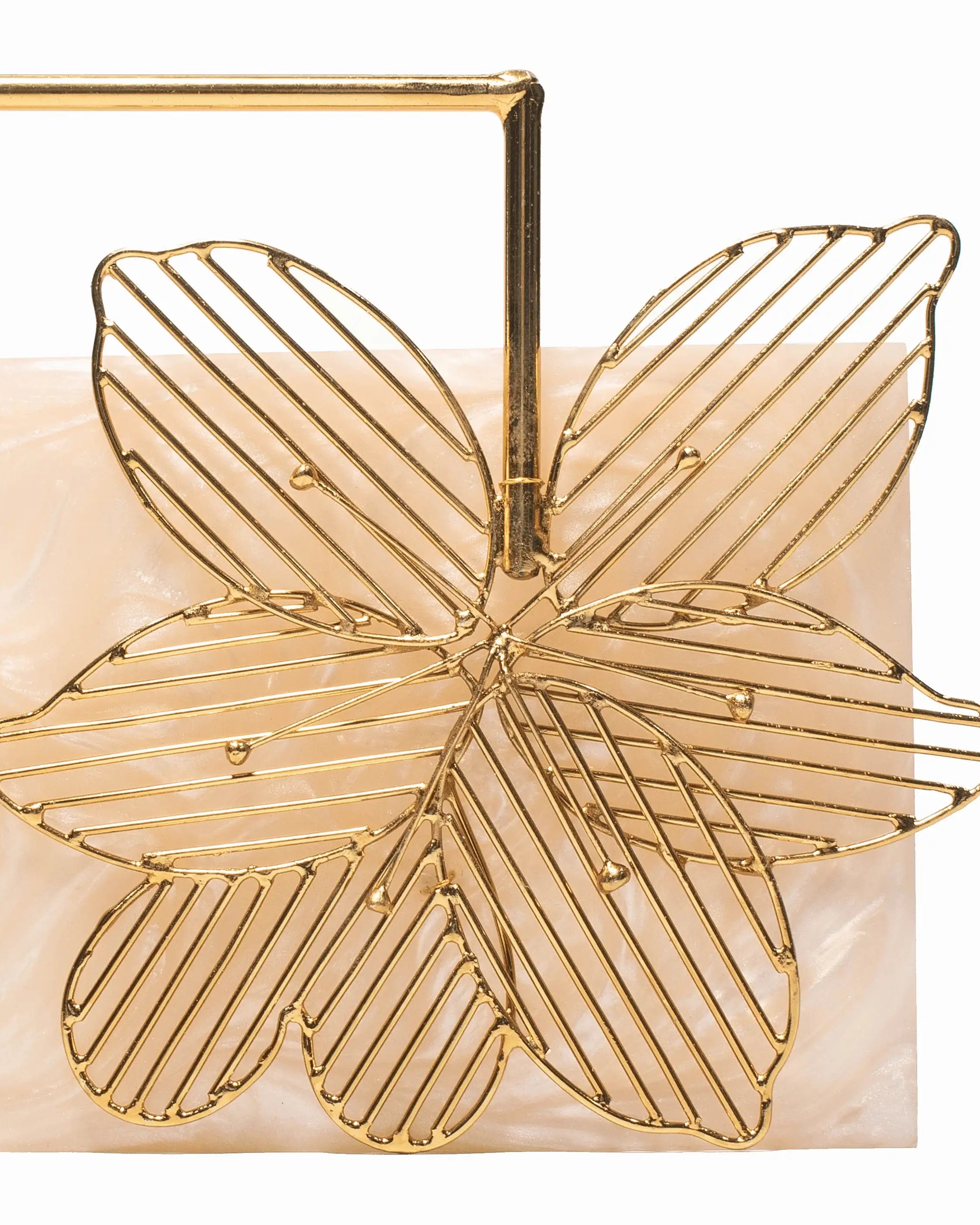 Sugarcrush beige luxury Bridal embellished clutch with handle - SUGARCRUSH