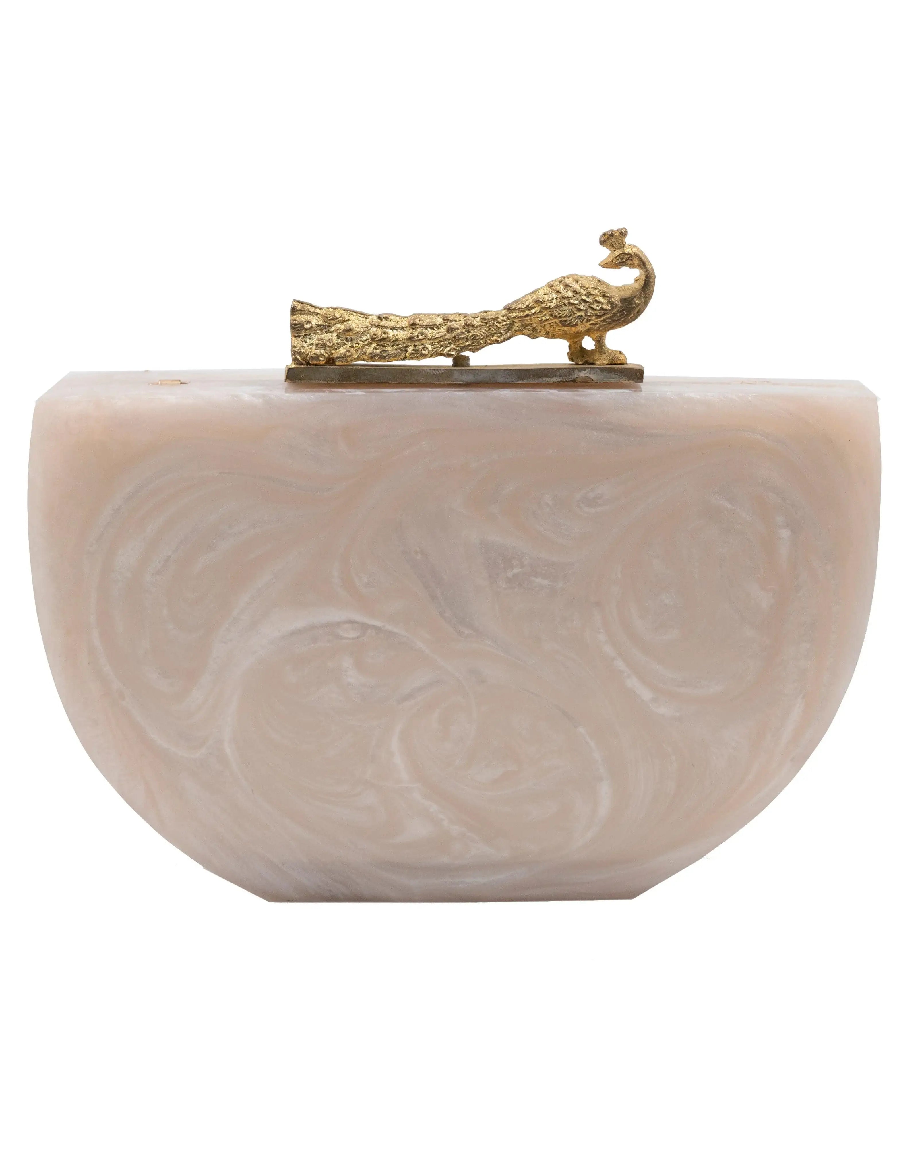 Sugarcrush beige luxury embellished clutch - SUGARCRUSH