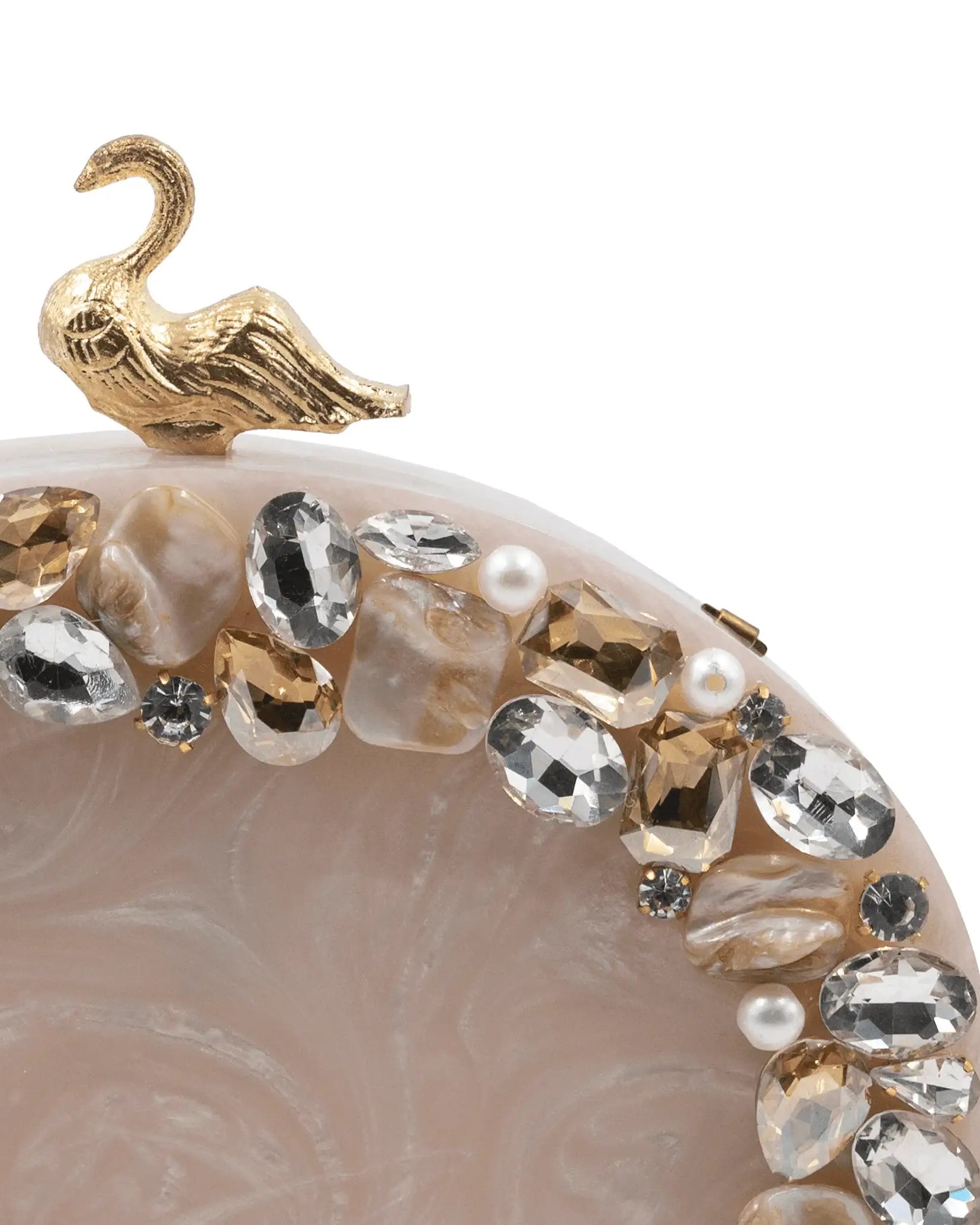 Sugarcrush beige luxury embellished clutch - SUGARCRUSH