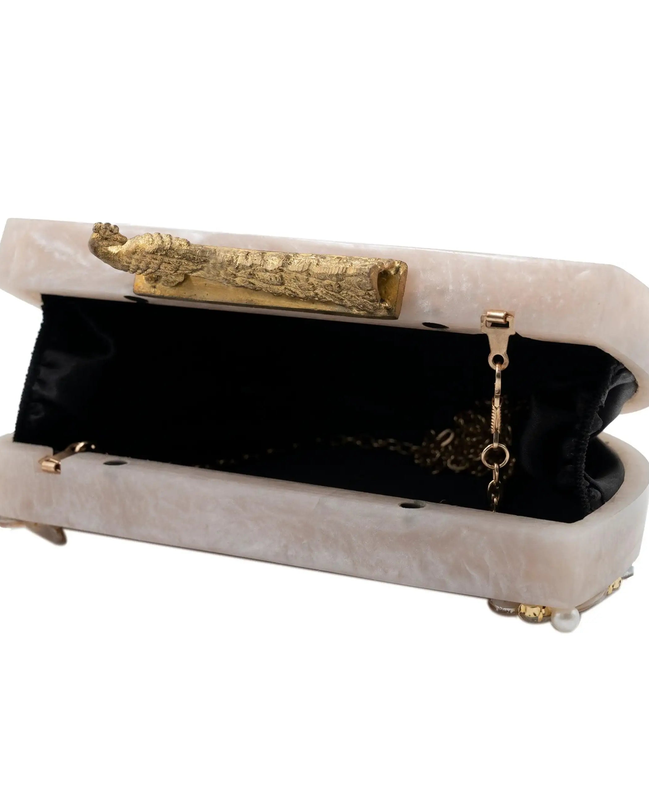 Sugarcrush beige luxury embellished clutch - SUGARCRUSH