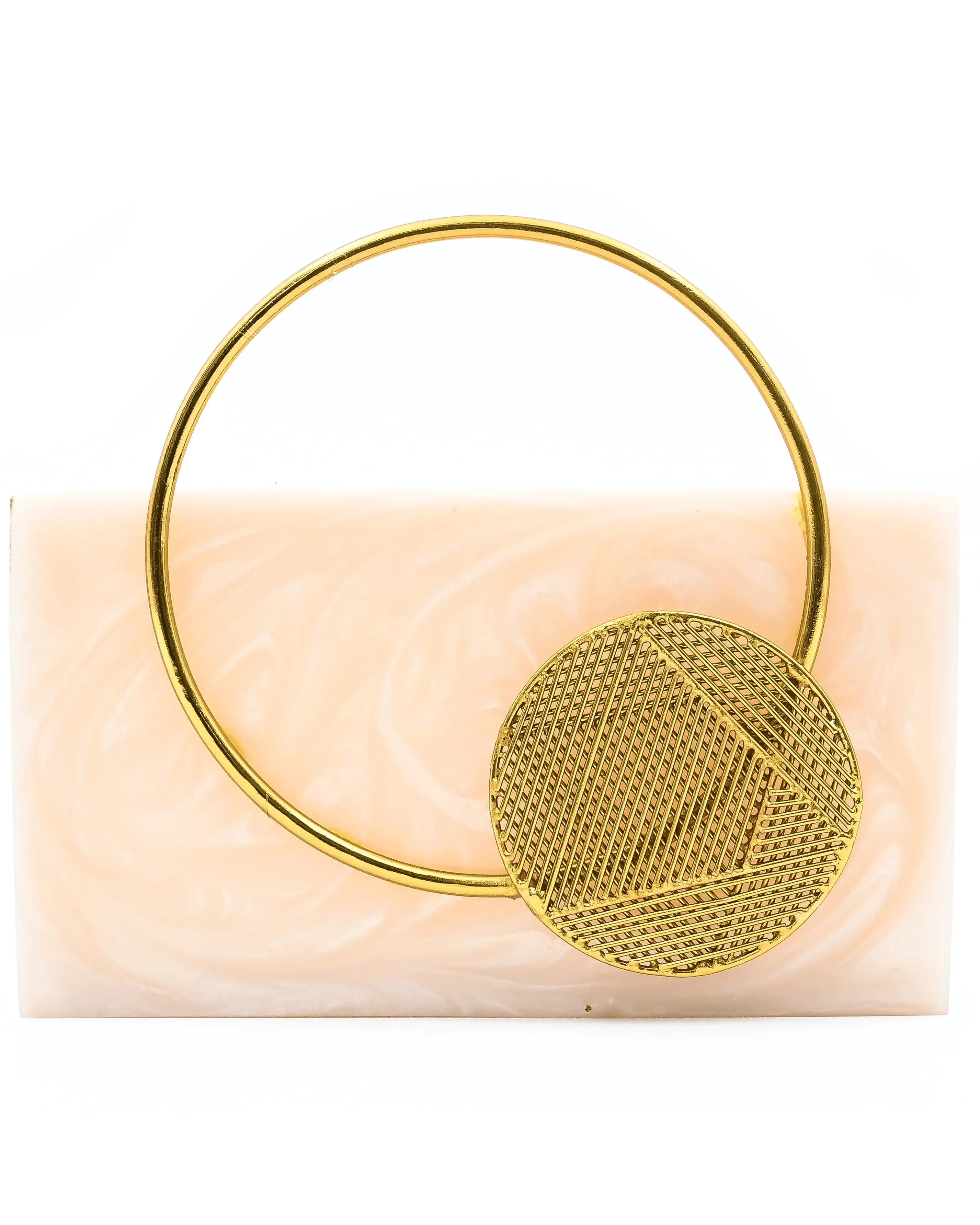 Sugarcrush beige luxury embellished clutch with handle - SUGARCRUSH