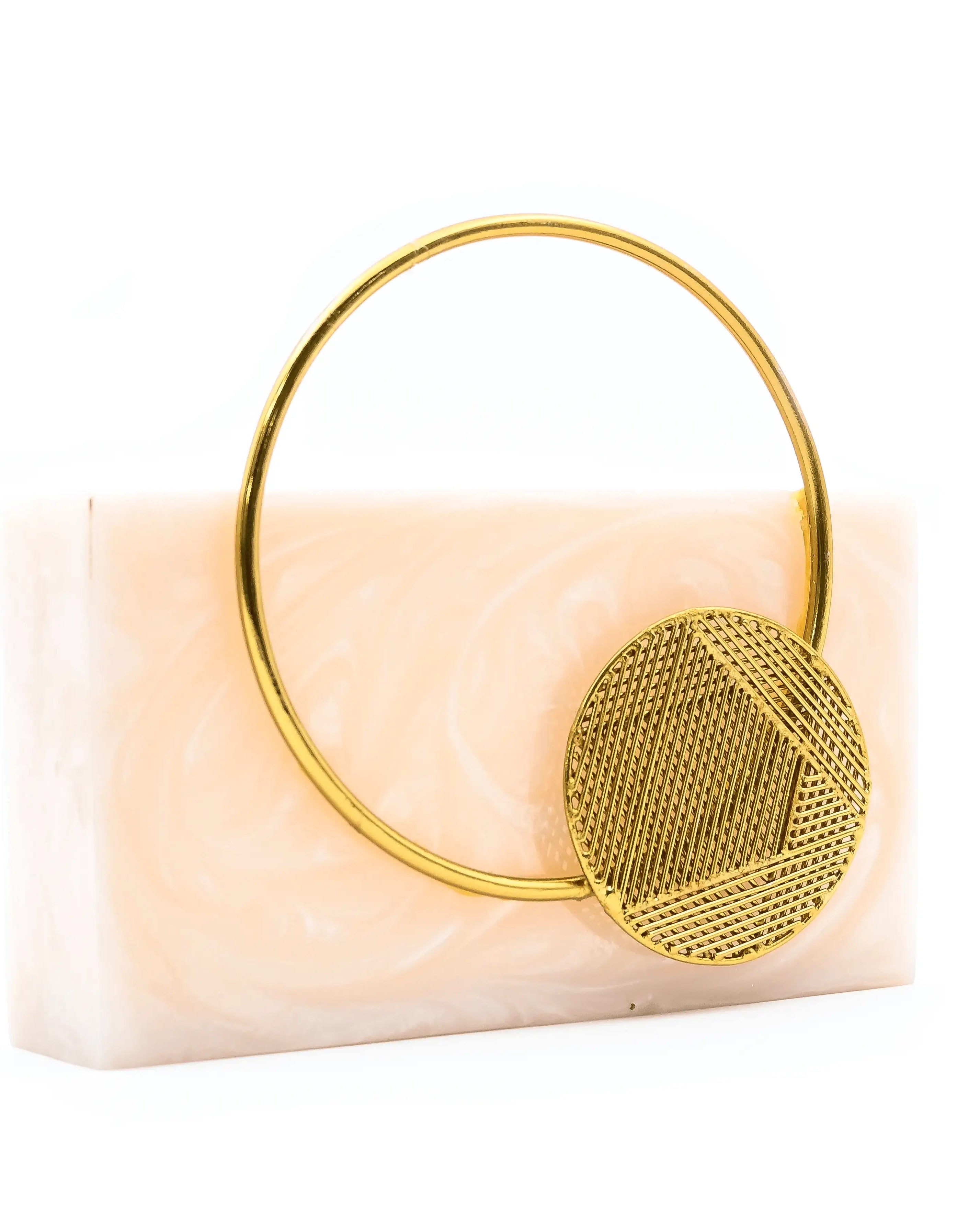 Sugarcrush beige luxury embellished clutch with handle - SUGARCRUSH