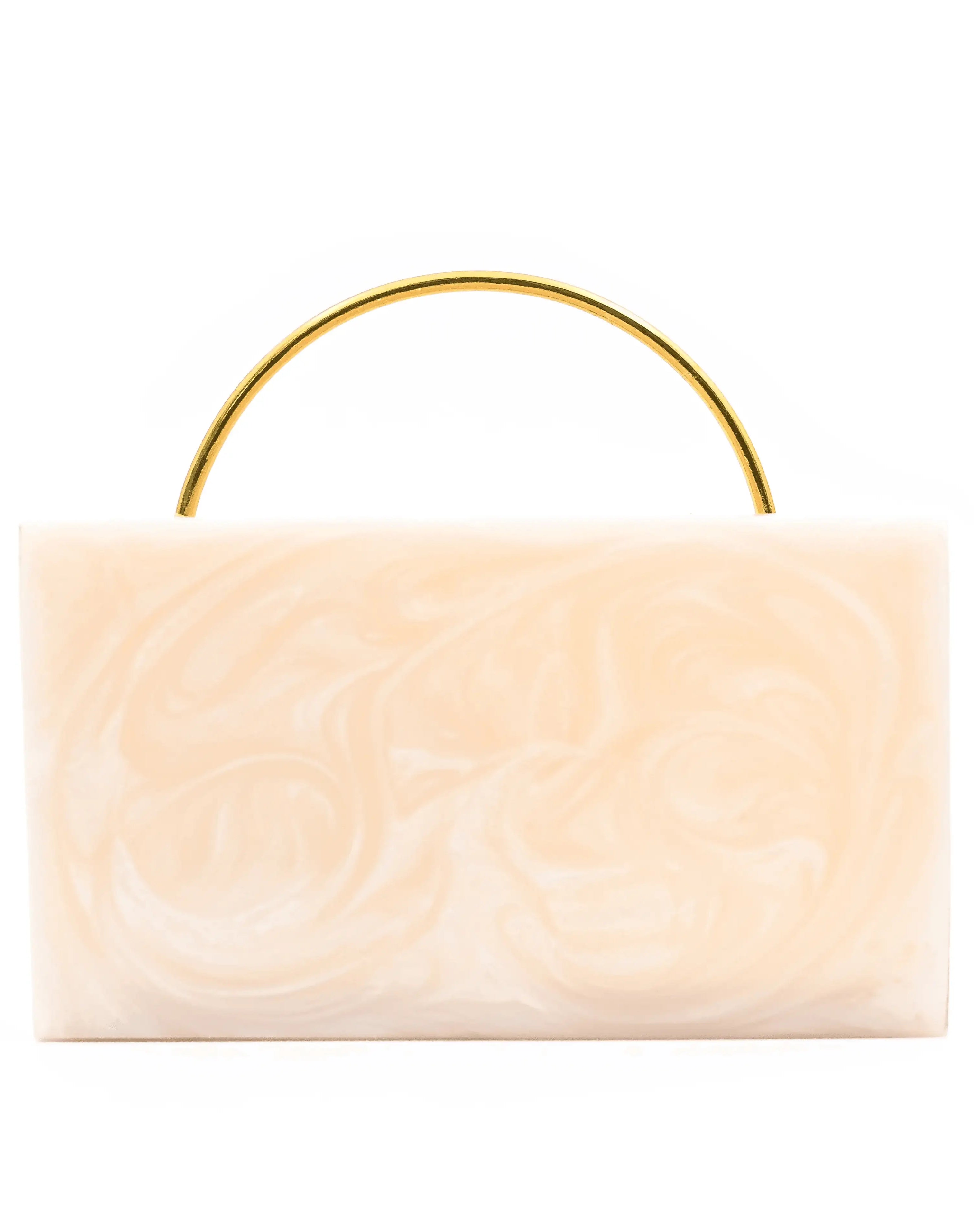 Sugarcrush beige luxury embellished clutch with handle - SUGARCRUSH