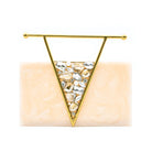 sugarcrush Beige luxury embellished clutch with handle - SUGARCRUSH