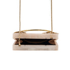 Sugarcrush beige luxury embellished clutch with pearl handle - SUGARCRUSH
