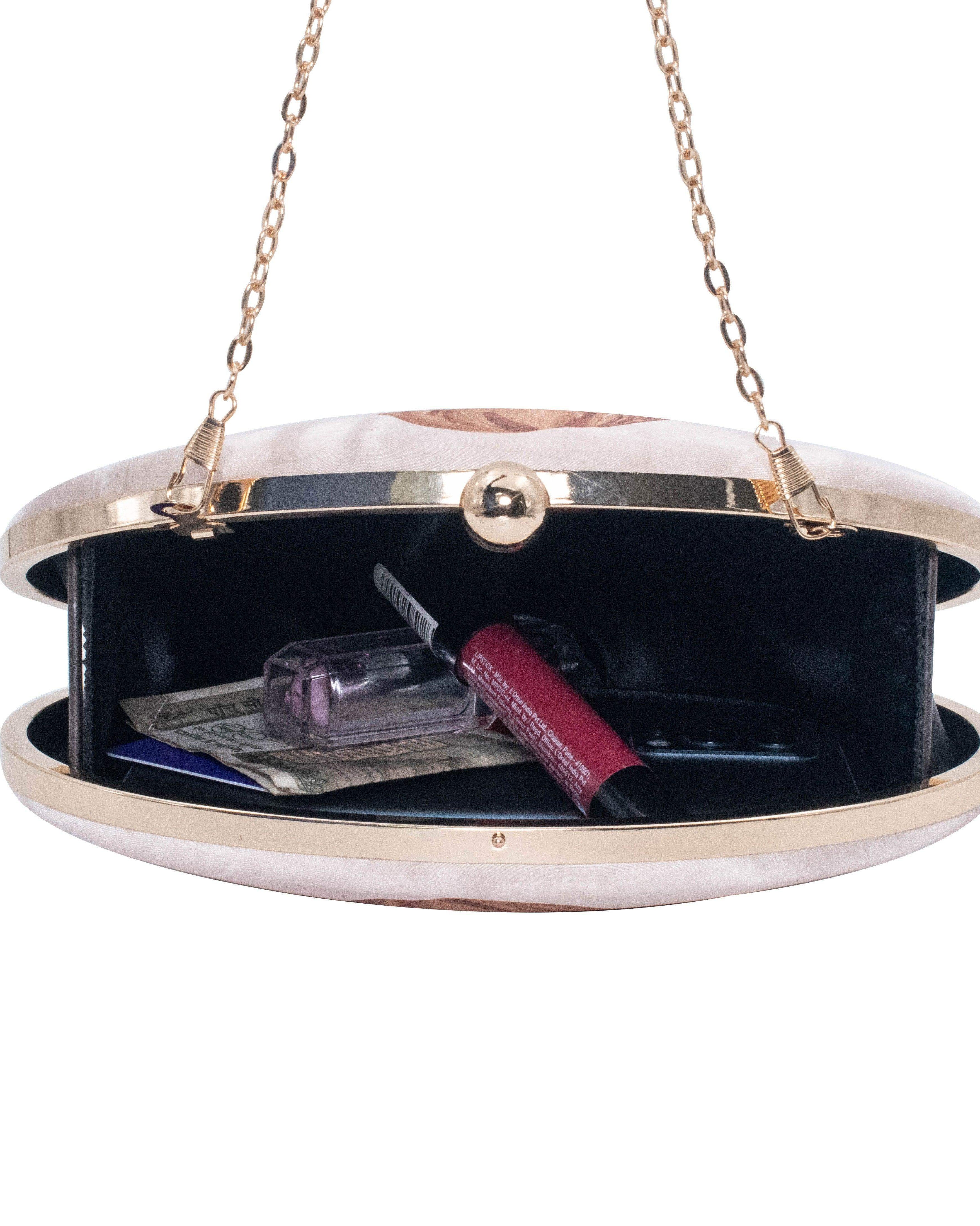 Sugarcrush Blonde Girl oval Printed Clutch - SUGARCRUSH