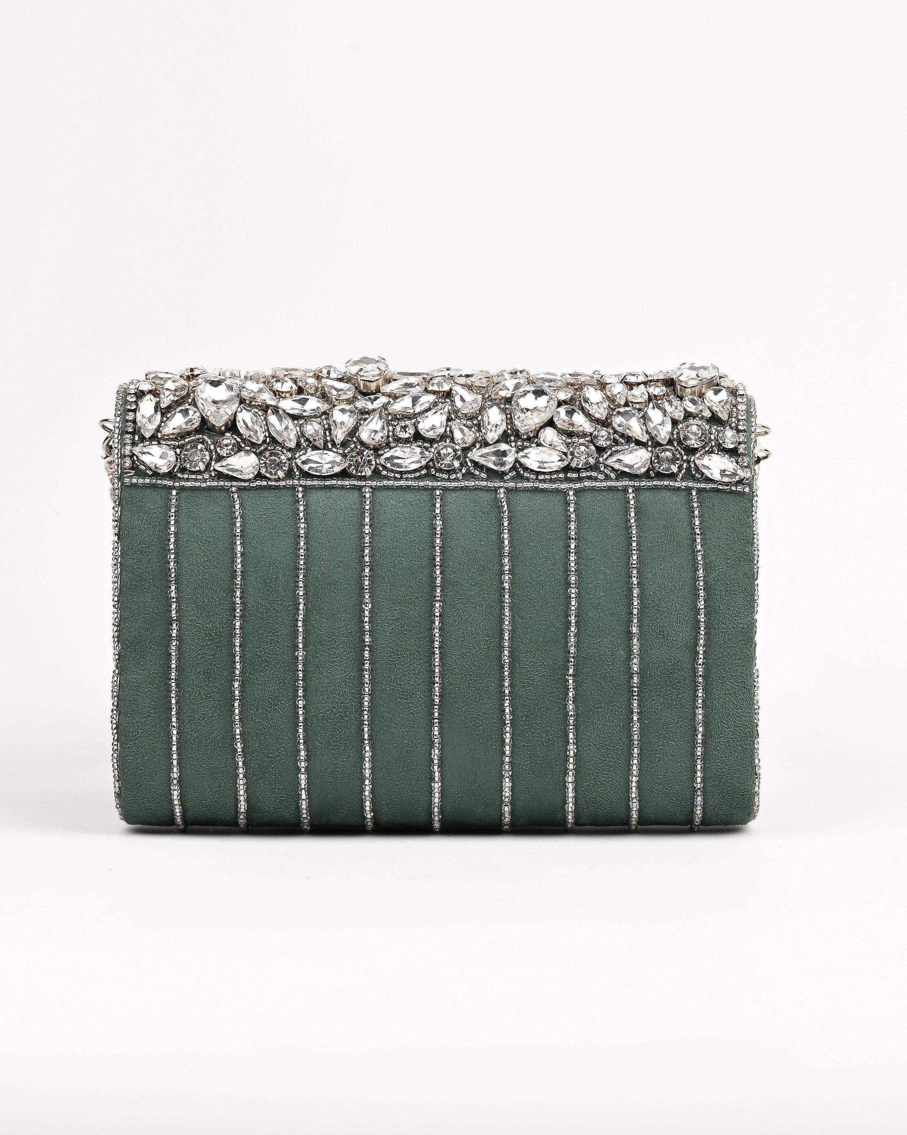 Sugarcrush bridal Crystal Luxury Bag-Green - SUGARCRUSH