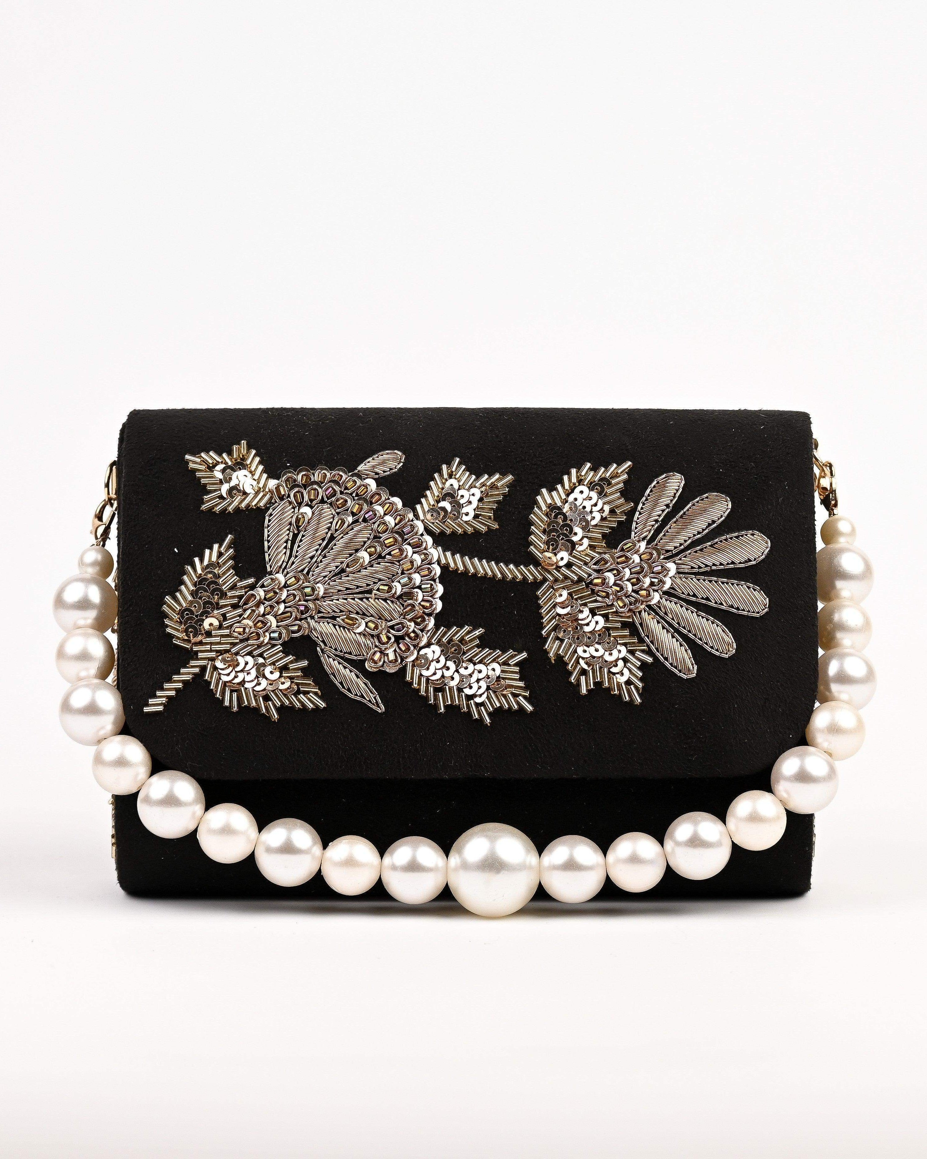 Sugarcrush bridal Embroidered Luxury Bag-Black - SUGARCRUSH