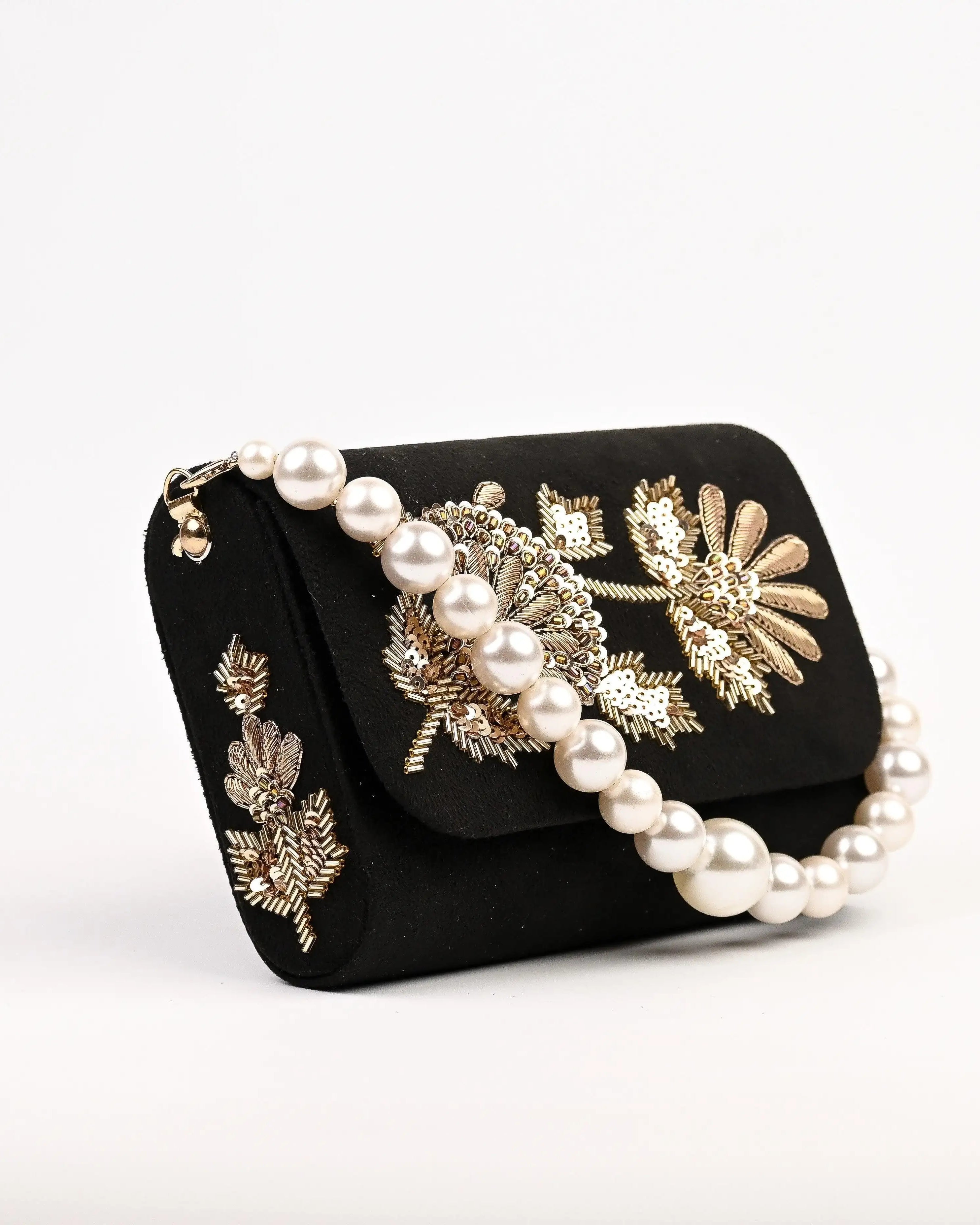 Sugarcrush bridal Embroidered Luxury Bag-Black - SUGARCRUSH