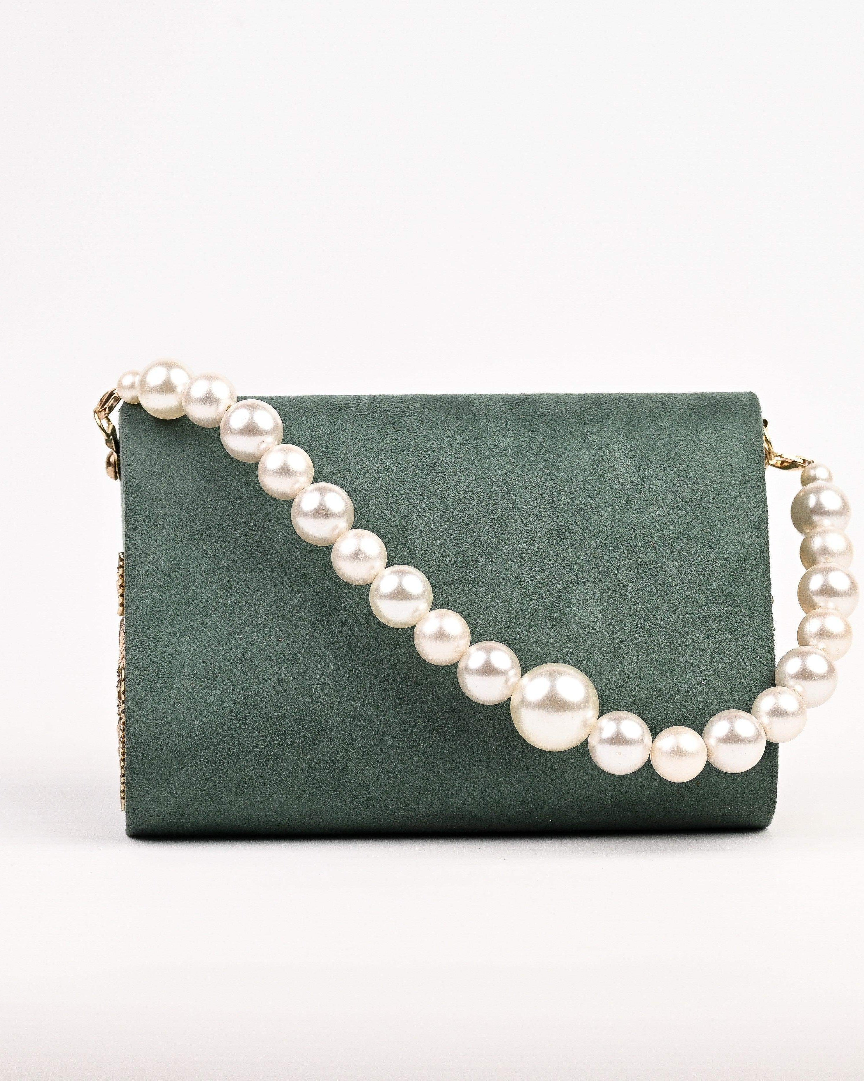 Sugarcrush bridal Embroidered Luxury Bag-Green - SUGARCRUSH