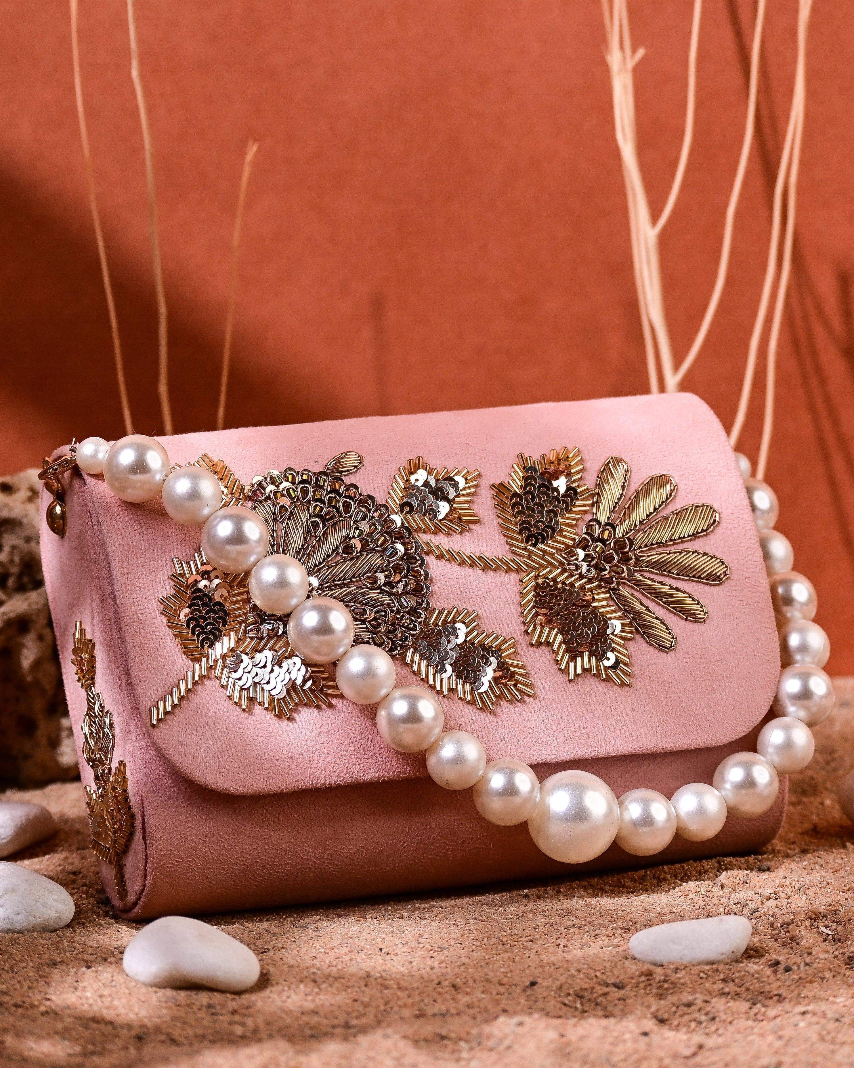 Sugarcrush bridal Embroidered Luxury Bag-Peach - SUGARCRUSH