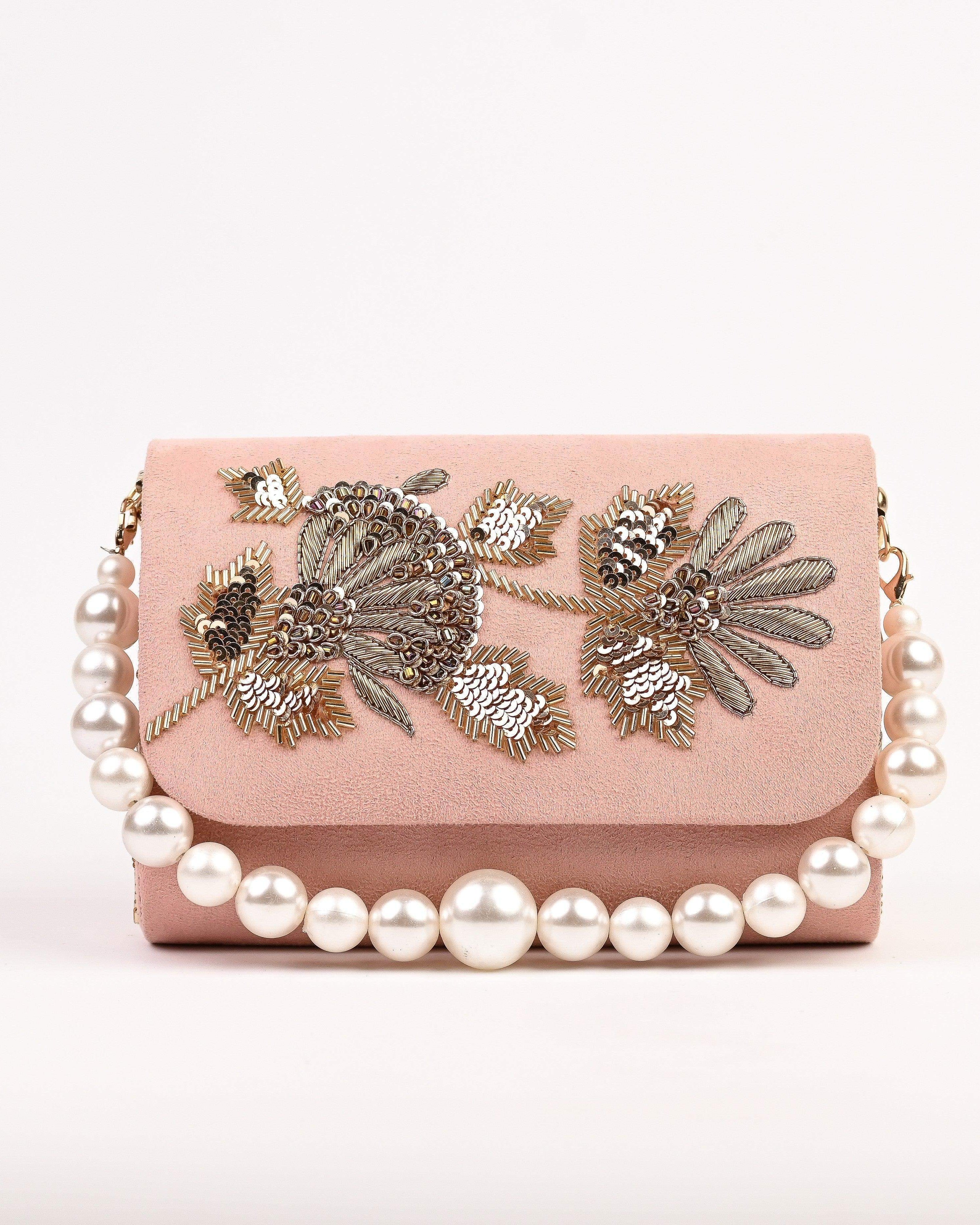 Sugarcrush bridal Embroidered Luxury Bag-Peach - SUGARCRUSH