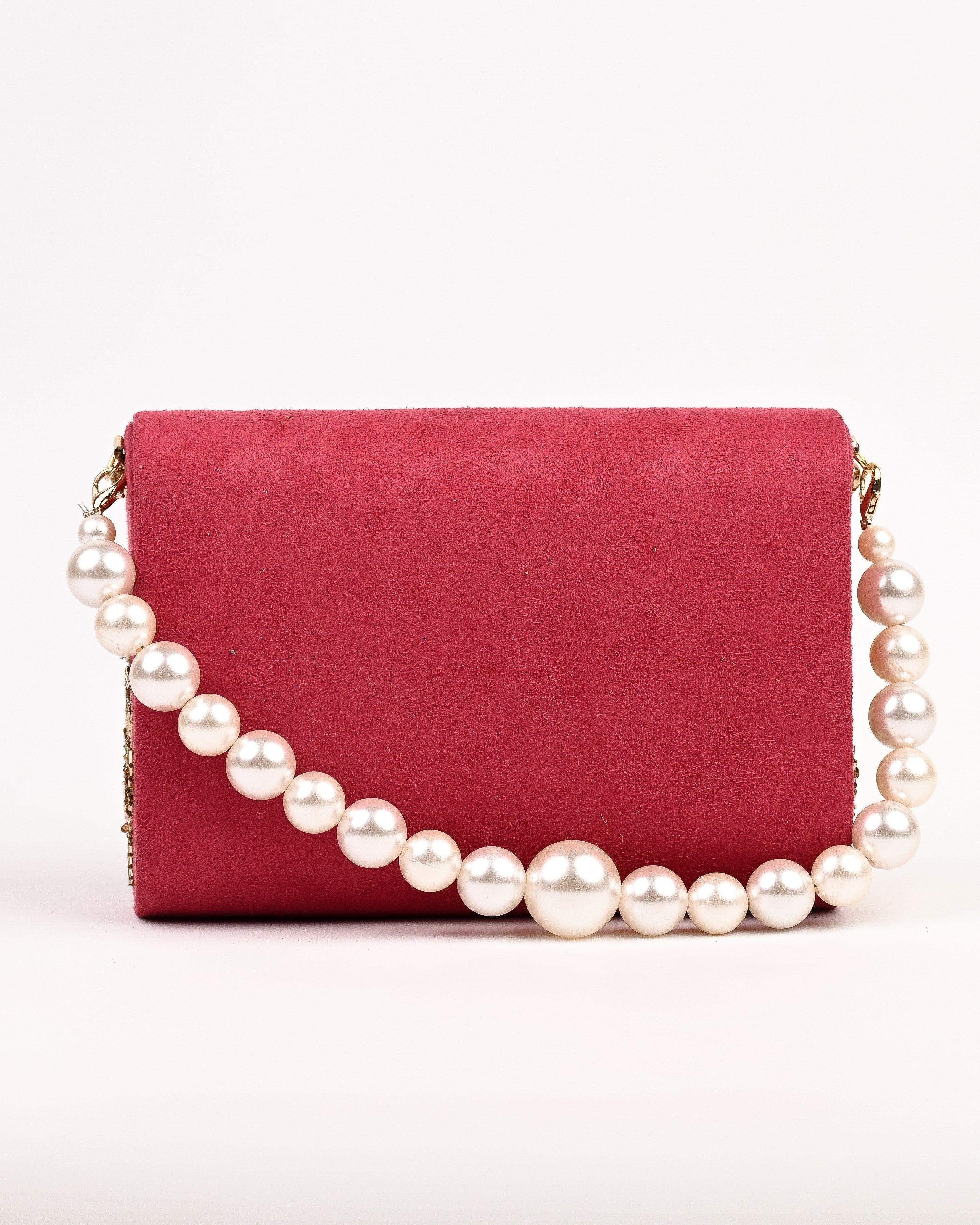Sugarcrush bridal Embroidered Luxury Bag-Red - SUGARCRUSH