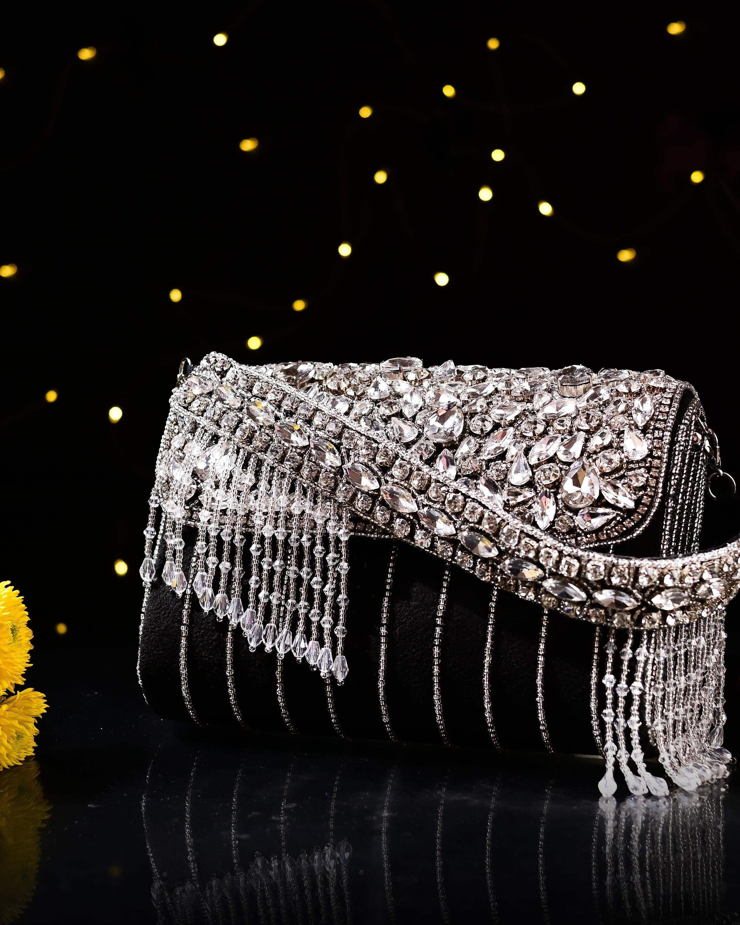 Sugarcrush bridal wedding Crystal Luxury Bag -Black - SUGARCRUSH