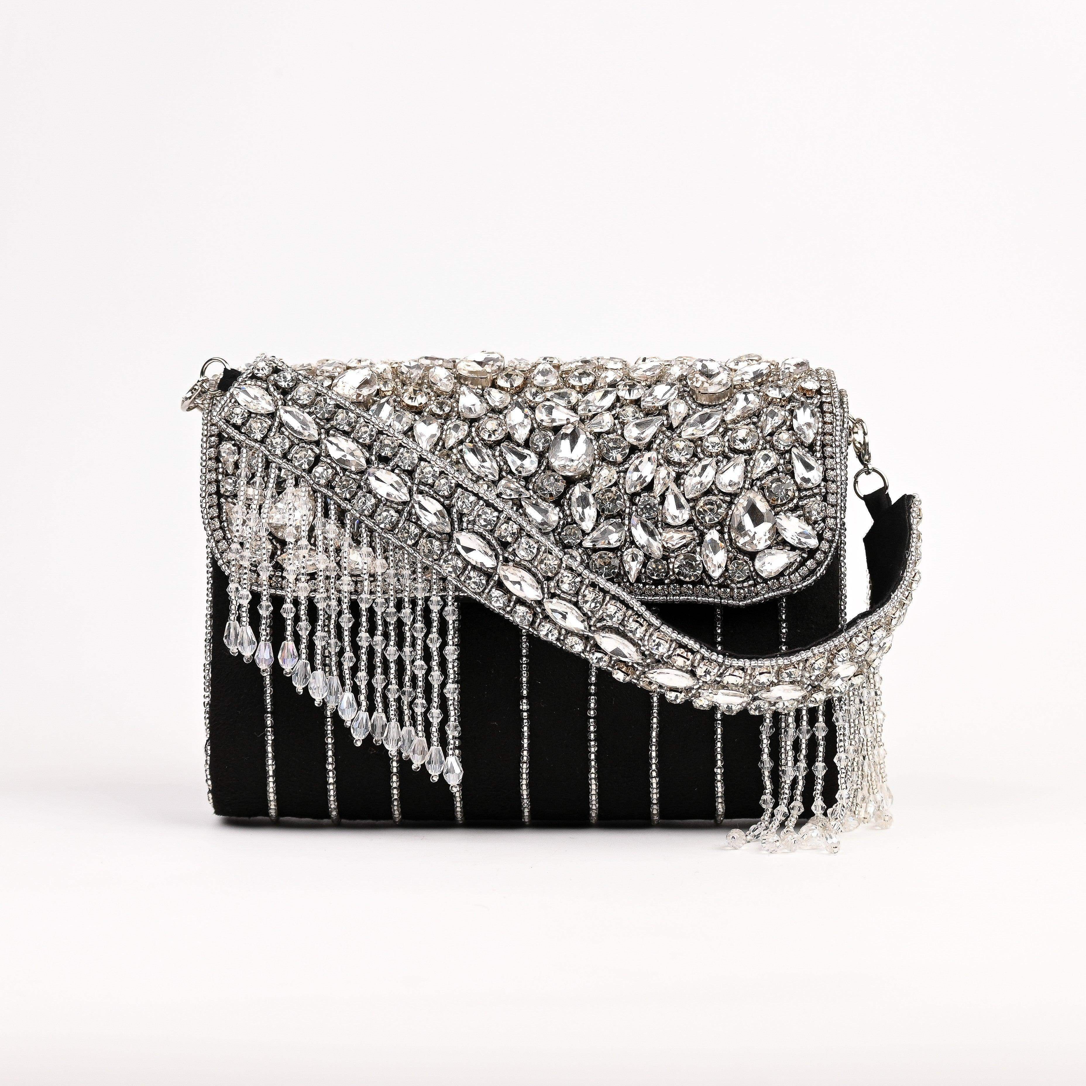 Sugarcrush bridal wedding Crystal Luxury Bag -Black - SUGARCRUSH
