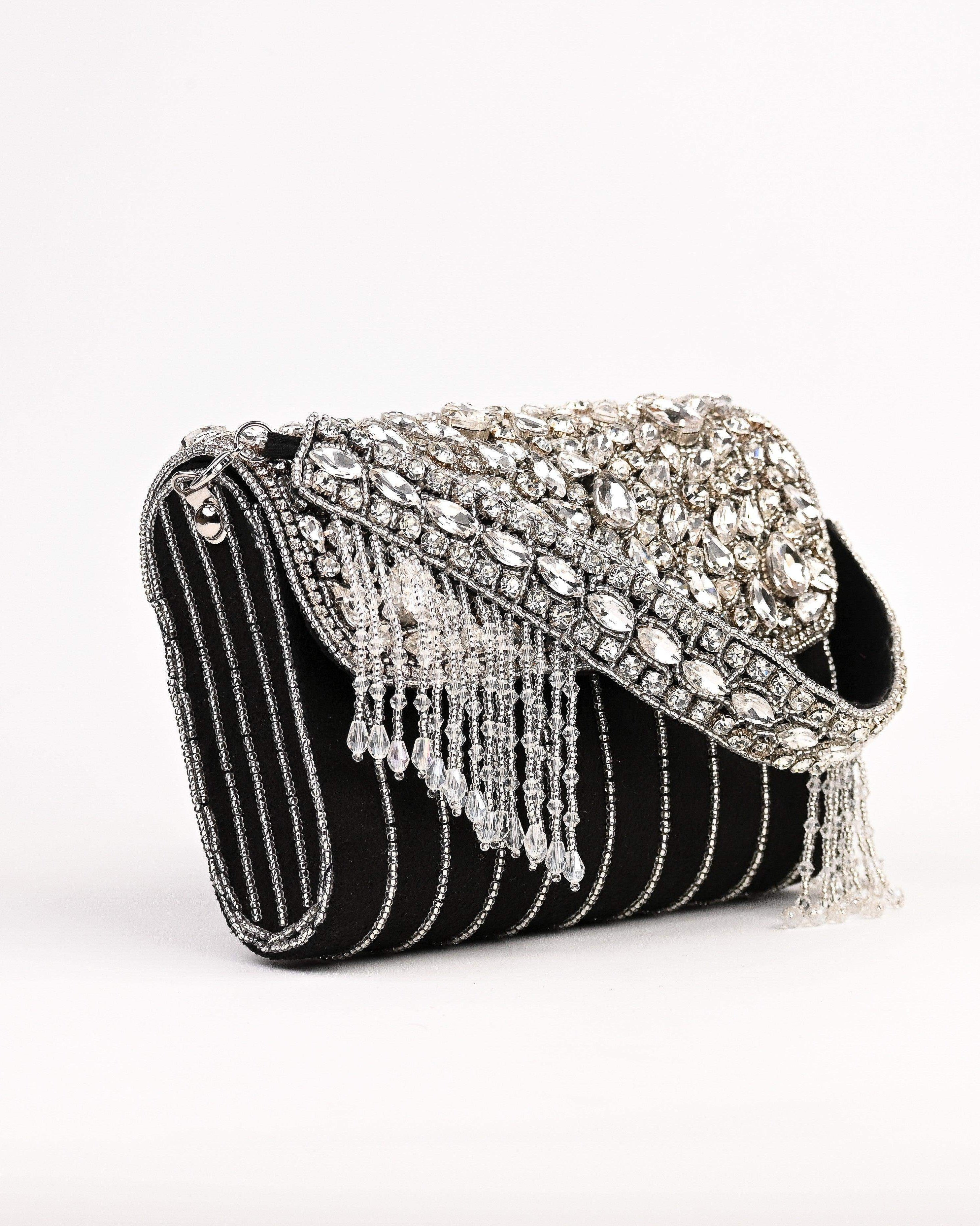 Sugarcrush bridal wedding Crystal Luxury Bag -Black - SUGARCRUSH