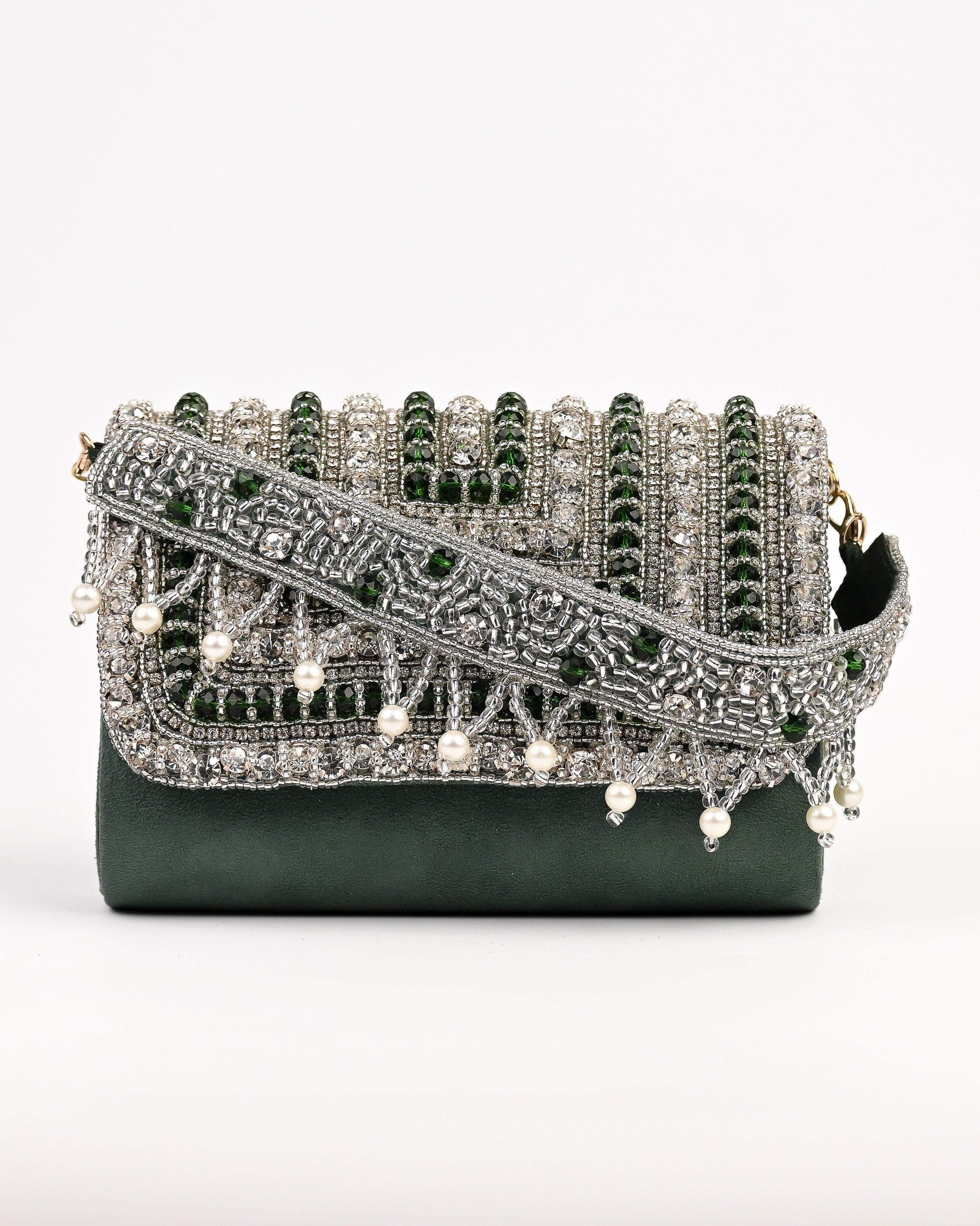 Sugarcrush bridal wedding Crystal Luxury Bag -Green - SUGARCRUSH