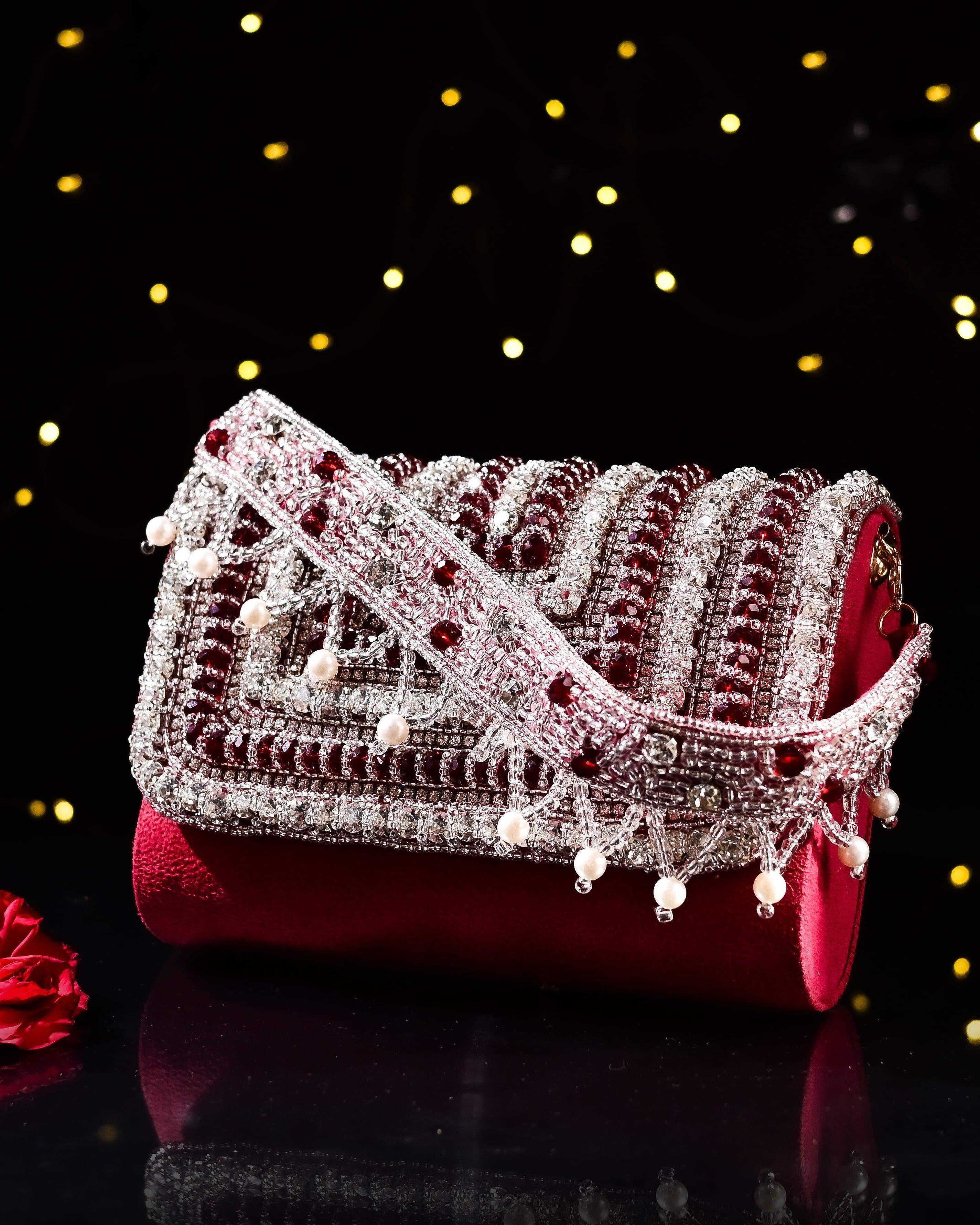 Sugarcrush bridal wedding Crystal Luxury Bag -Red - SUGARCRUSH