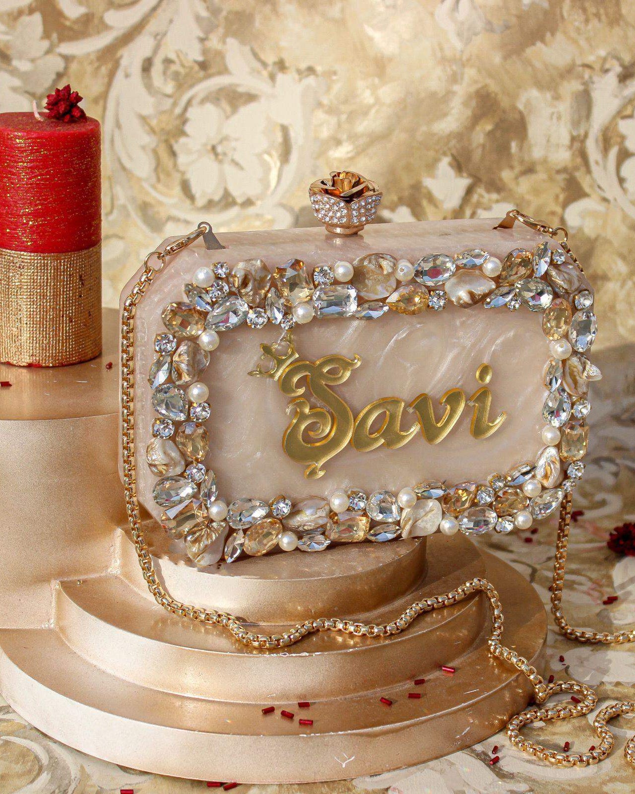 Sugarcrush Customised Bridal Resin Name Clutch - SUGARCRUSH
