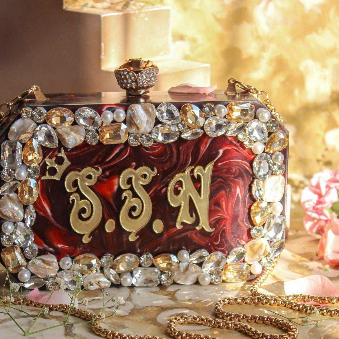 Sugarcrush Customised Bridal Resin Name Clutch - SUGARCRUSH