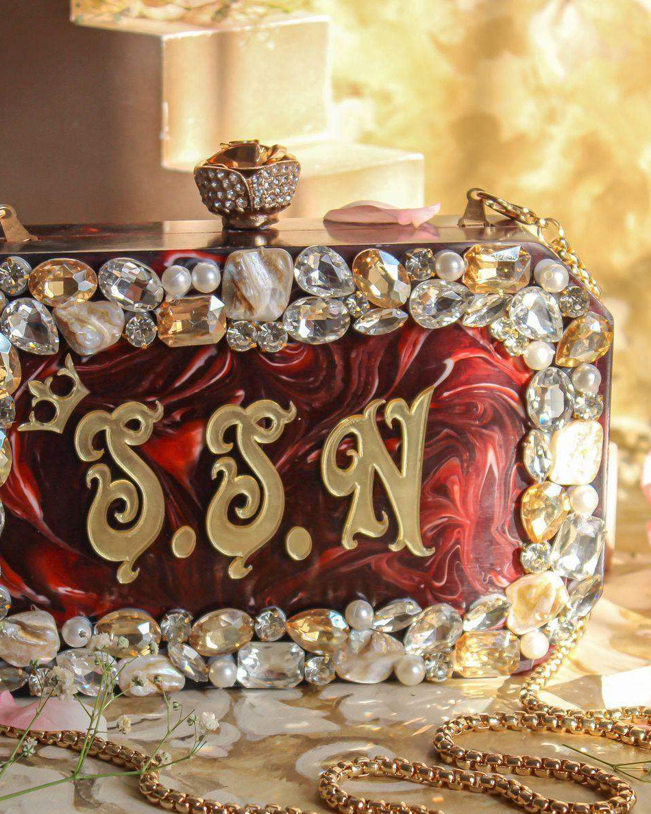 Sugarcrush Customised Bridal Resin Name Clutch - SUGARCRUSH