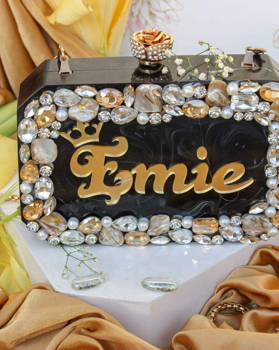 Sugarcrush Customised Bridal Resin Name Clutch - SUGARCRUSH