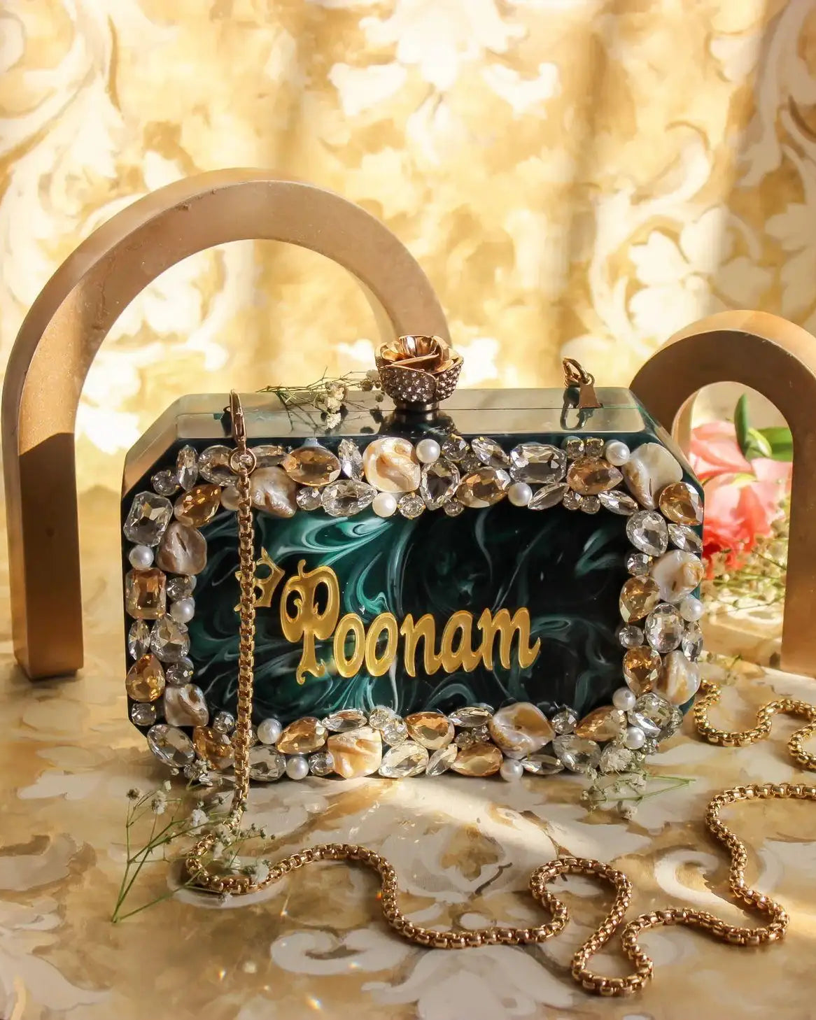Sugarcrush Customised Bridal Resin Name Clutch - SUGARCRUSH