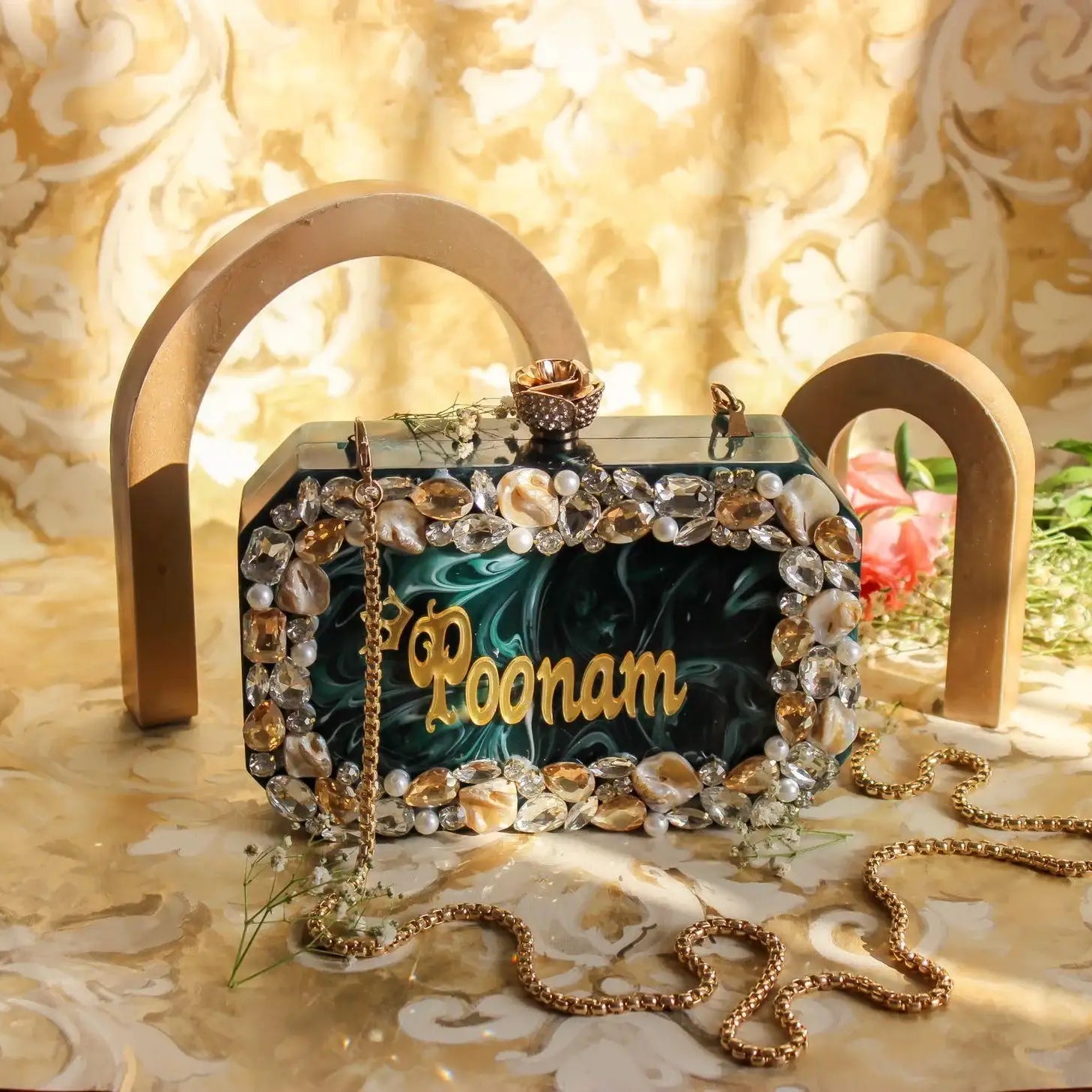Sugarcrush Customised Bridal Resin Name Clutch - SUGARCRUSH
