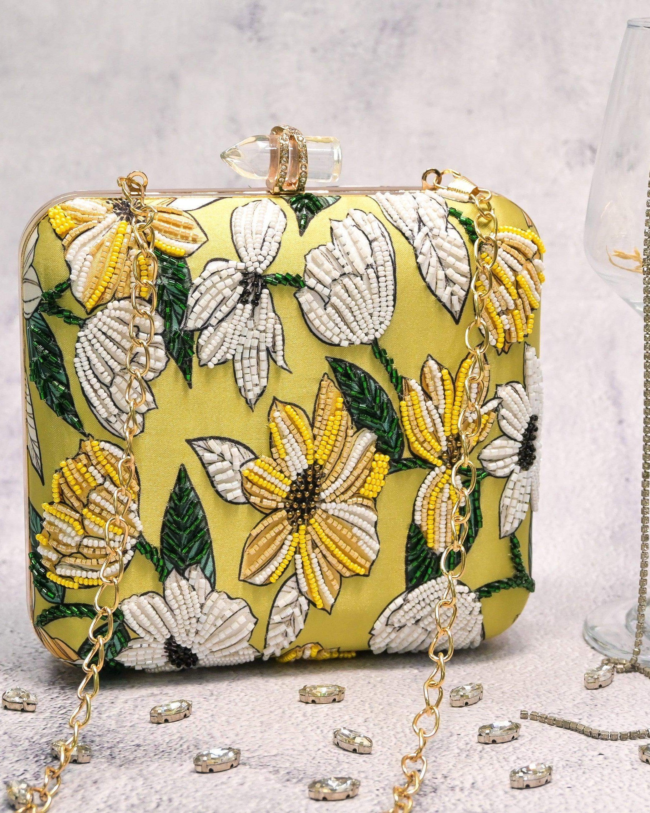 Sugarcrush Floral embroidered Printed Clutch - SUGARCRUSH