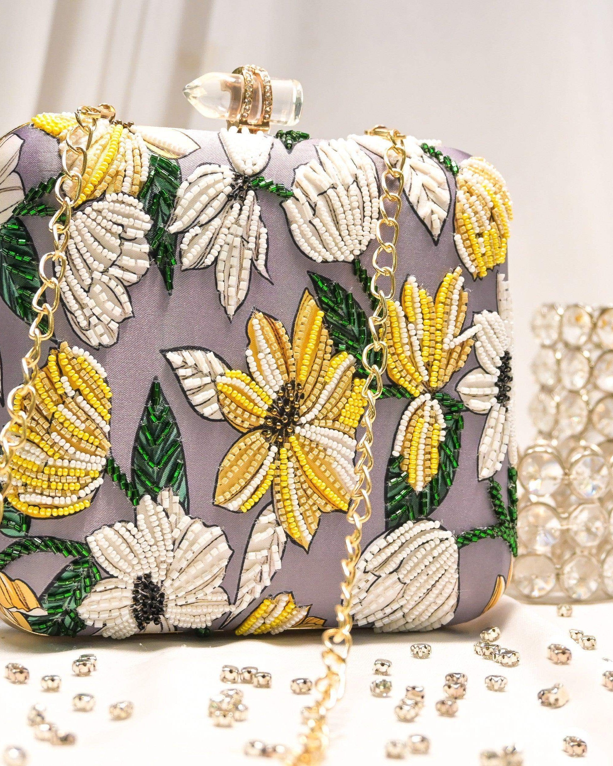 Sugarcrush Floral embroidered Printed Clutch - SUGARCRUSH