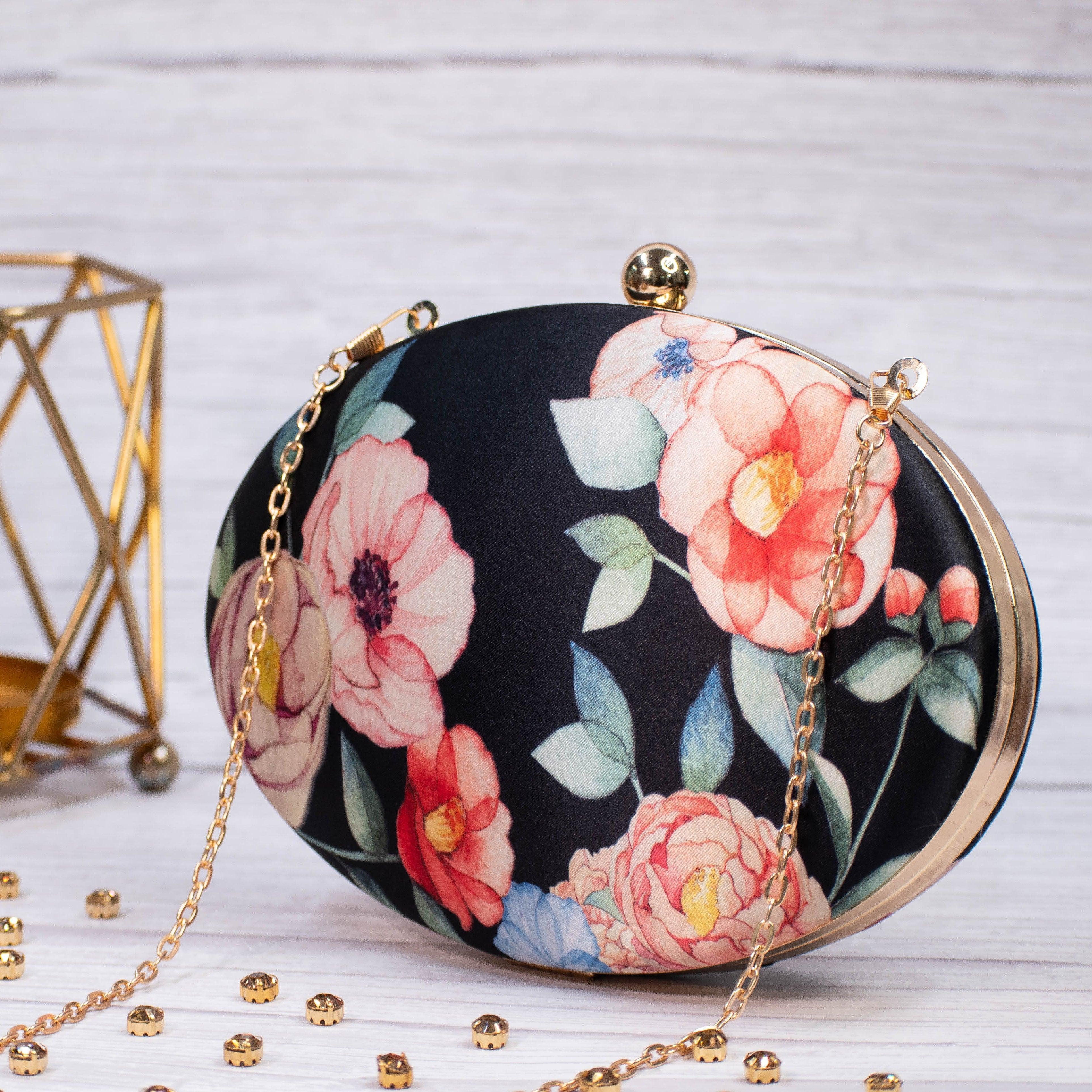 Sugarcrush Floral oval Printed Clutch SUGARCRUSH