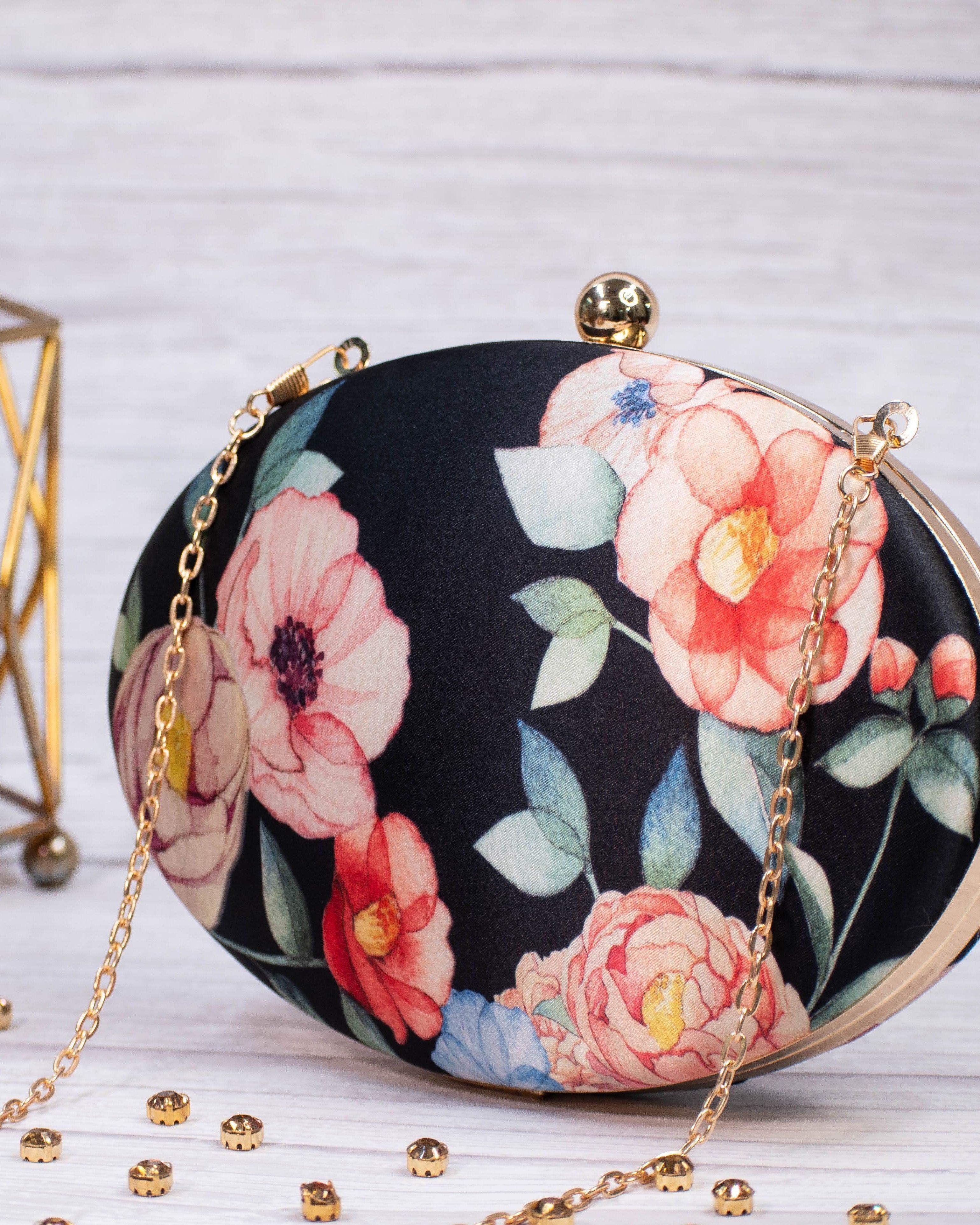 Sugarcrush Floral oval Printed Clutch - SUGARCRUSH