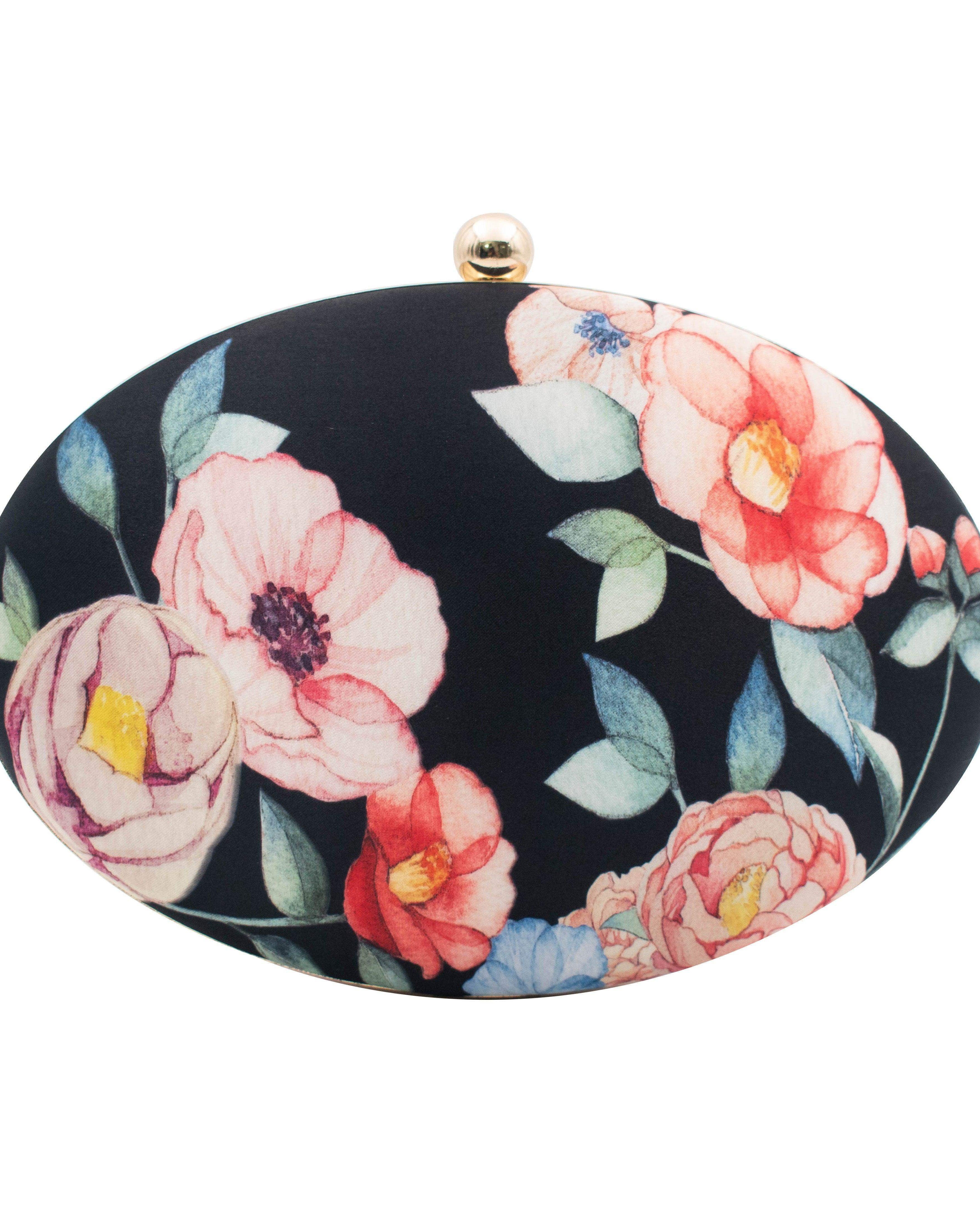 Sugarcrush Floral oval Printed Clutch - SUGARCRUSH